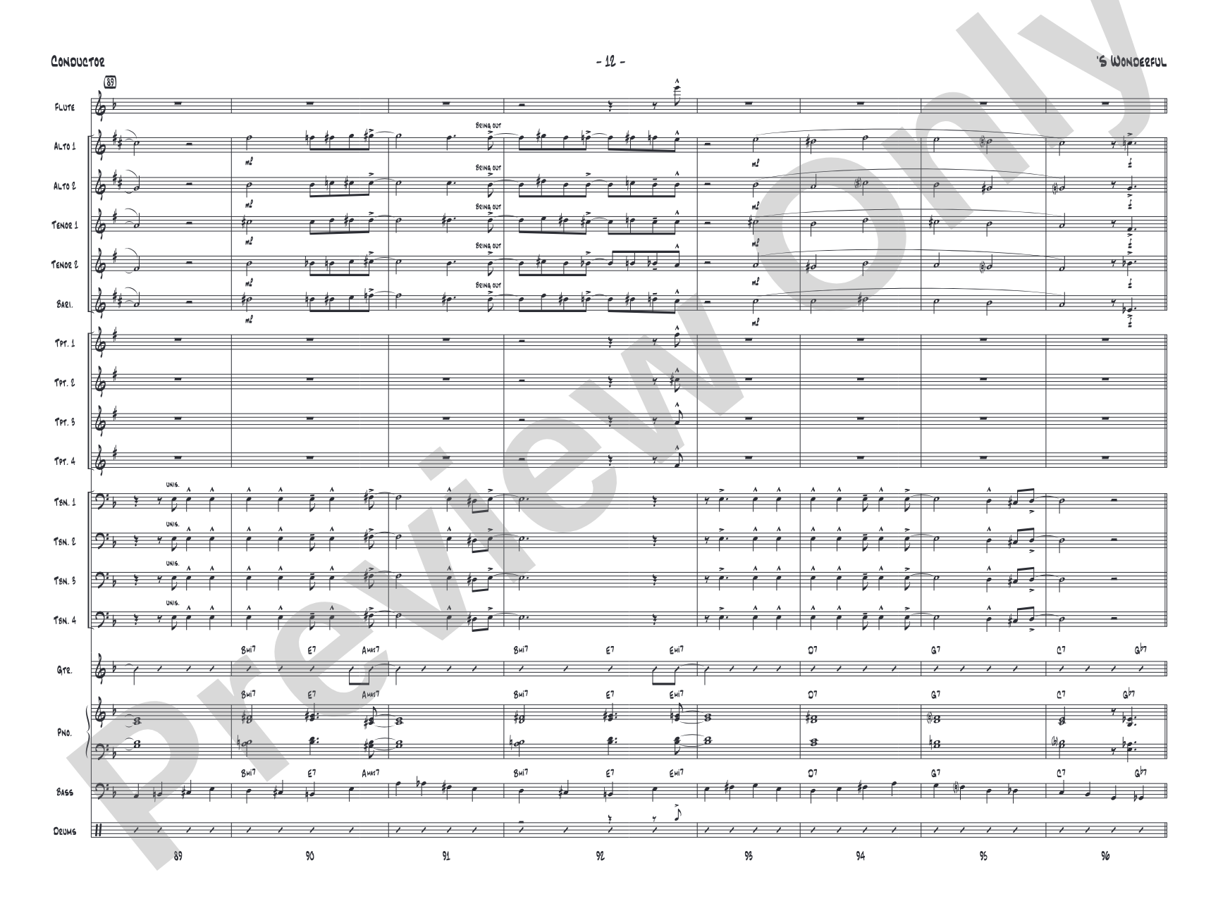 'S Wonderful: Jazz Ensemble Conductor Score & Parts