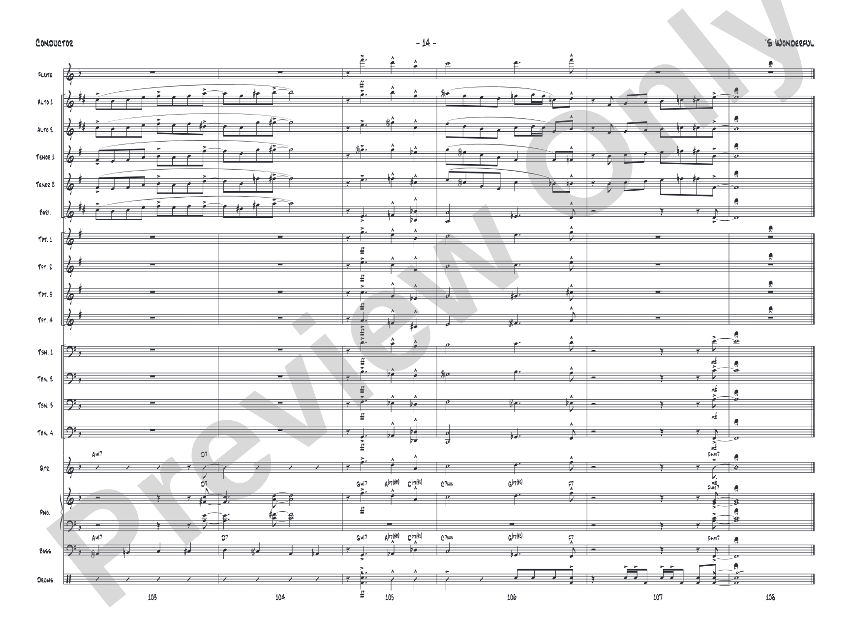 'S Wonderful: Jazz Ensemble Conductor Score & Parts