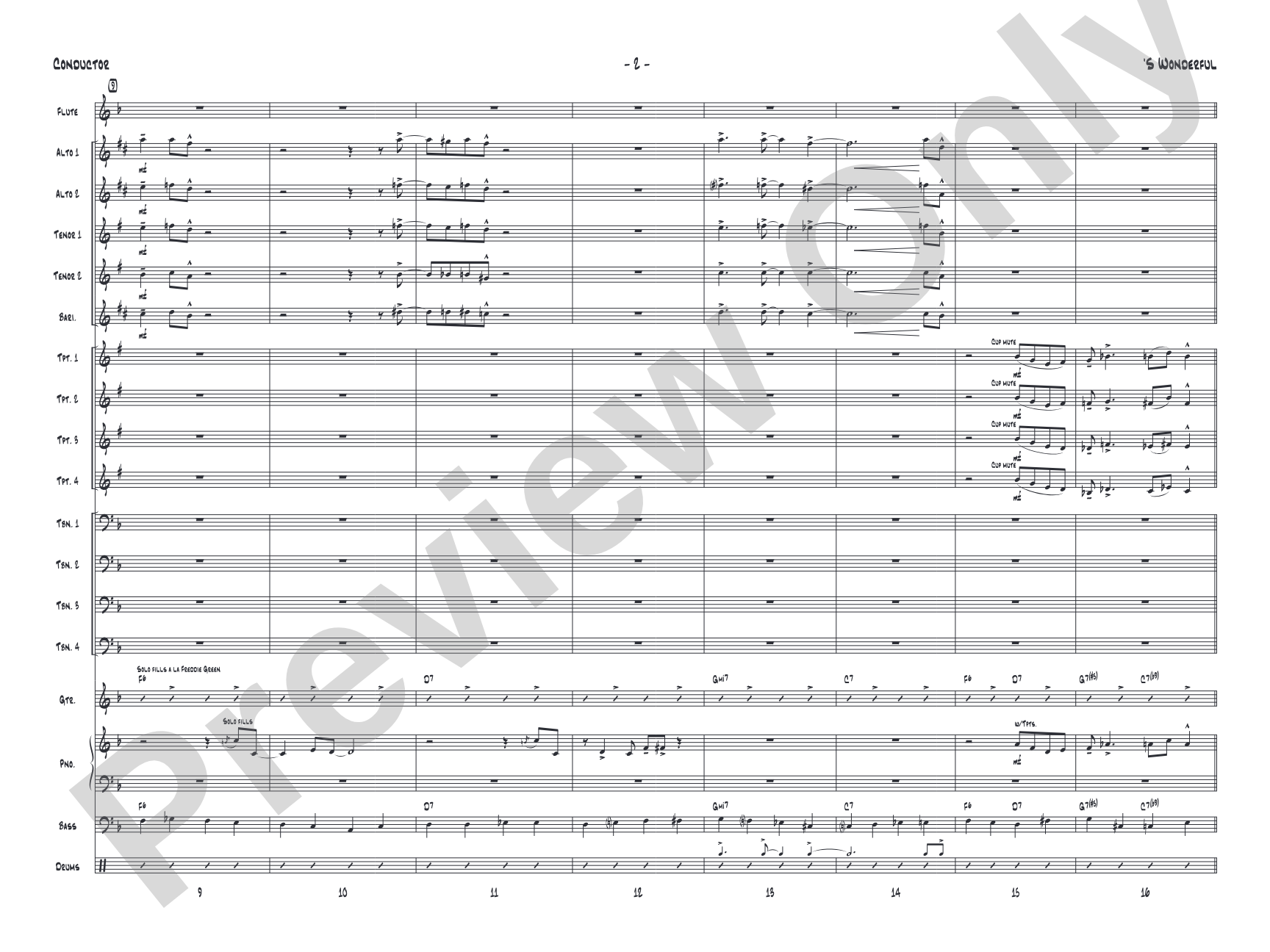 'S Wonderful: Jazz Ensemble Conductor Score & Parts