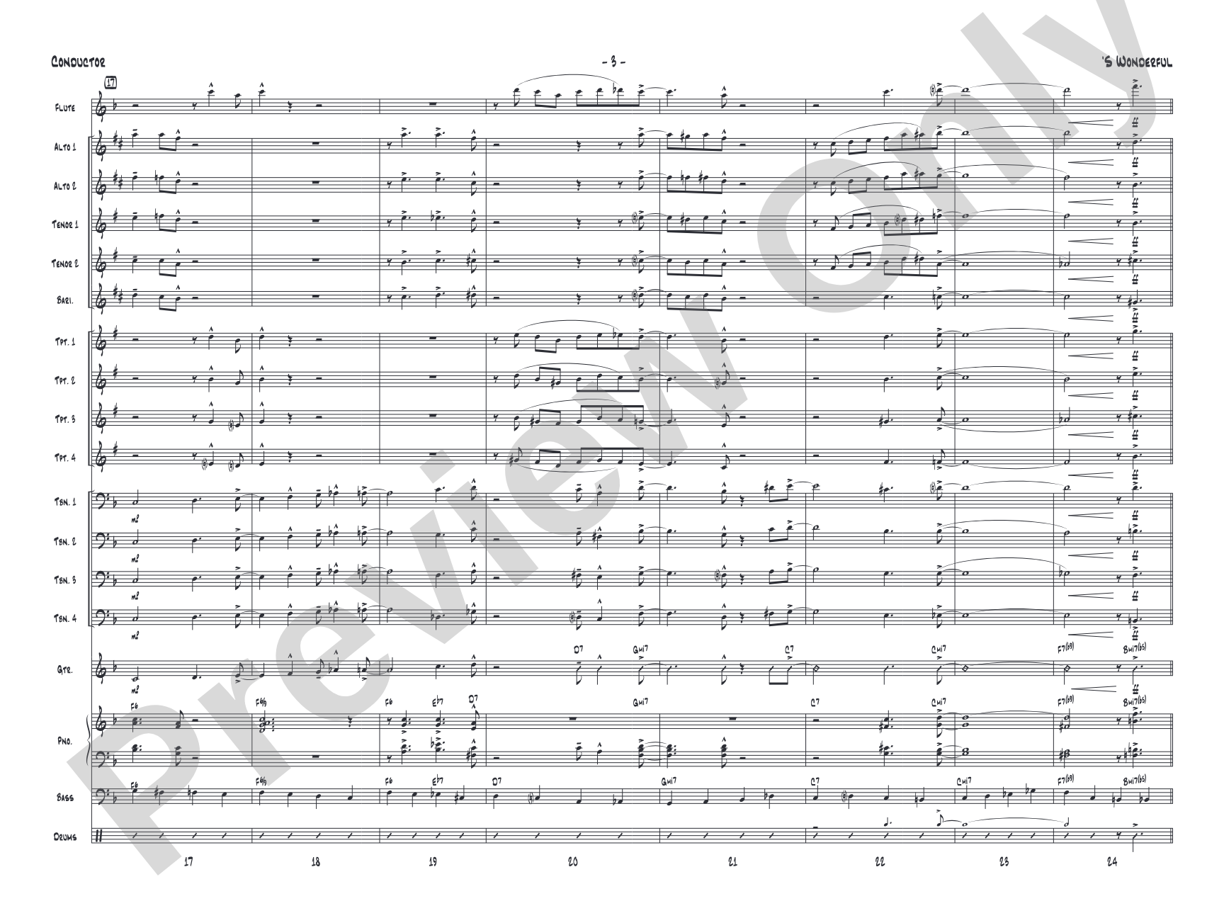 'S Wonderful: Jazz Ensemble Conductor Score & Parts