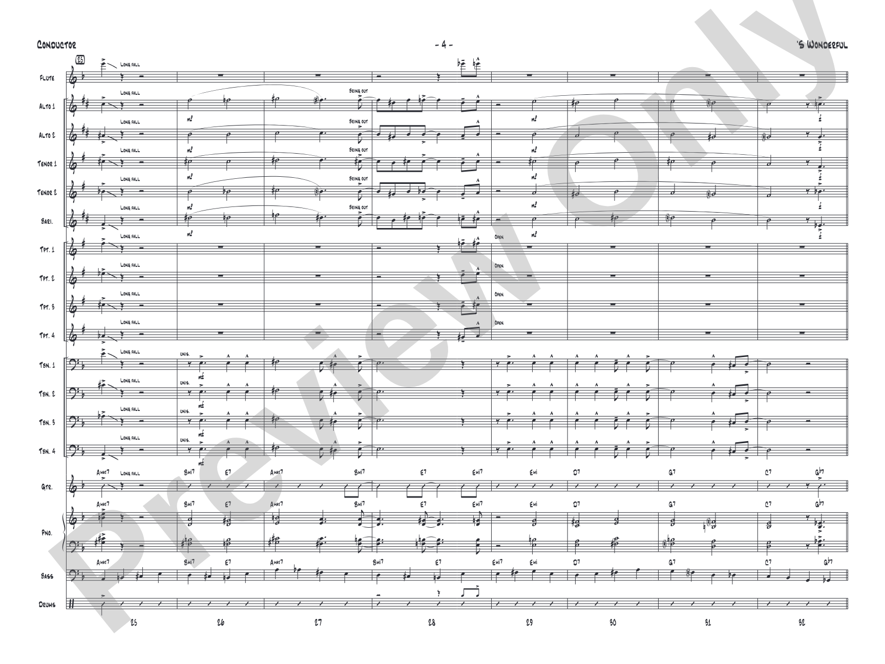 'S Wonderful: Jazz Ensemble Conductor Score & Parts