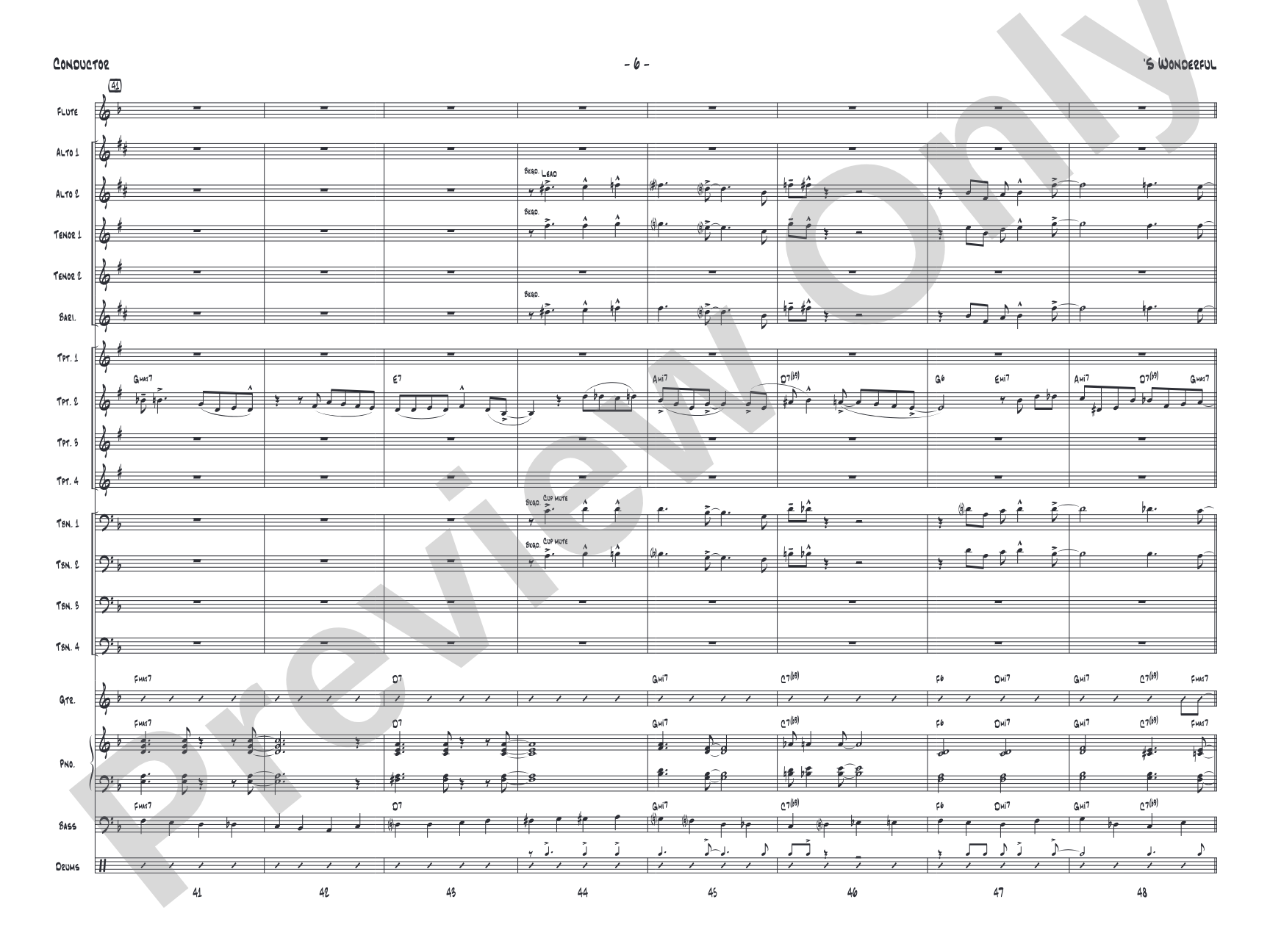 'S Wonderful: Jazz Ensemble Conductor Score & Parts