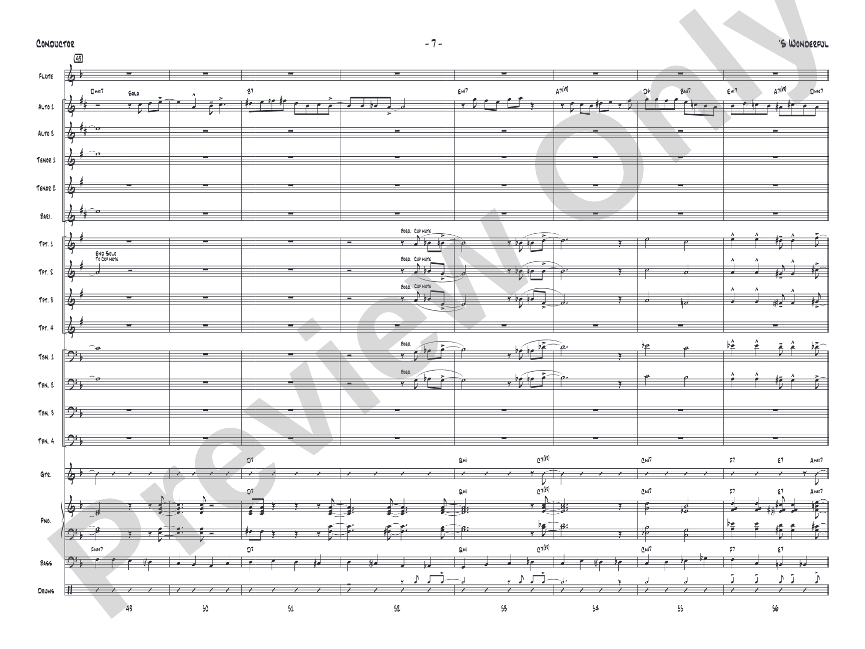 'S Wonderful: Jazz Ensemble Conductor Score & Parts