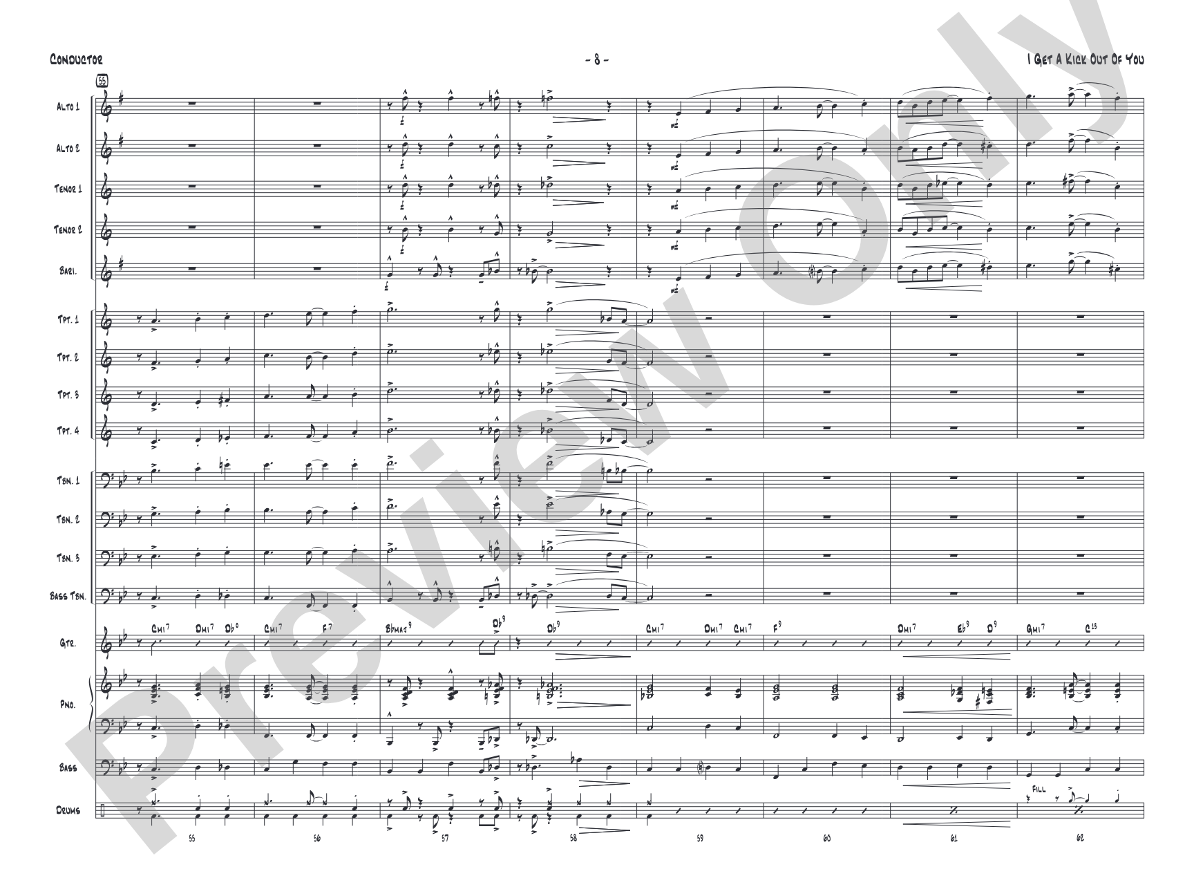 I Get a Kick Out of You: Jazz Ensemble Conductor Score & Parts