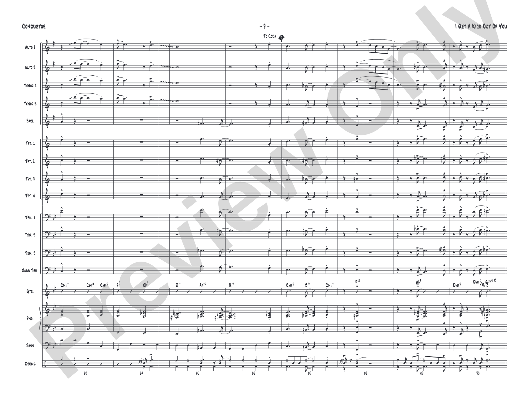 I Get a Kick Out of You: Jazz Ensemble Conductor Score & Parts