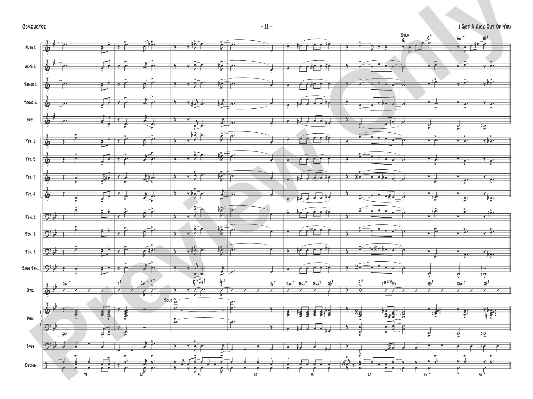 I Get a Kick Out of You: Jazz Ensemble Conductor Score & Parts