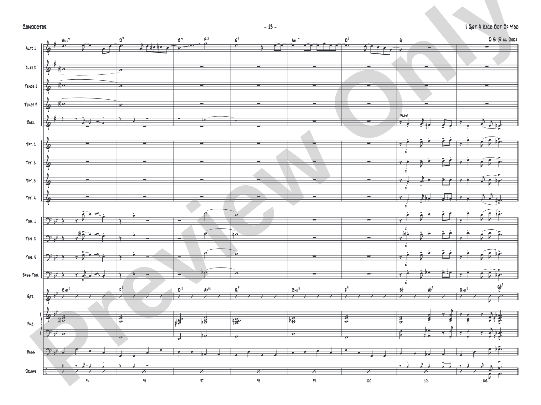 I Get a Kick Out of You: Jazz Ensemble Conductor Score & Parts
