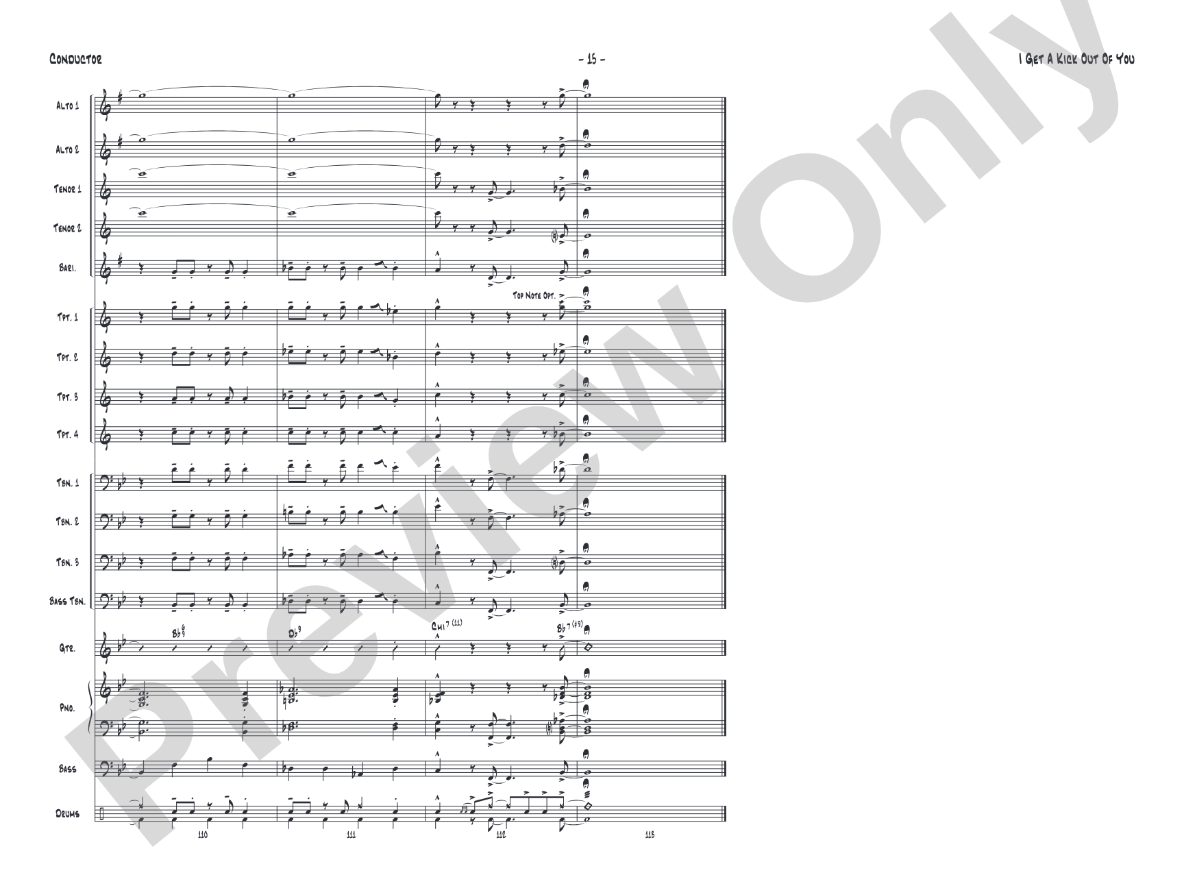I Get a Kick Out of You: Jazz Ensemble Conductor Score & Parts
