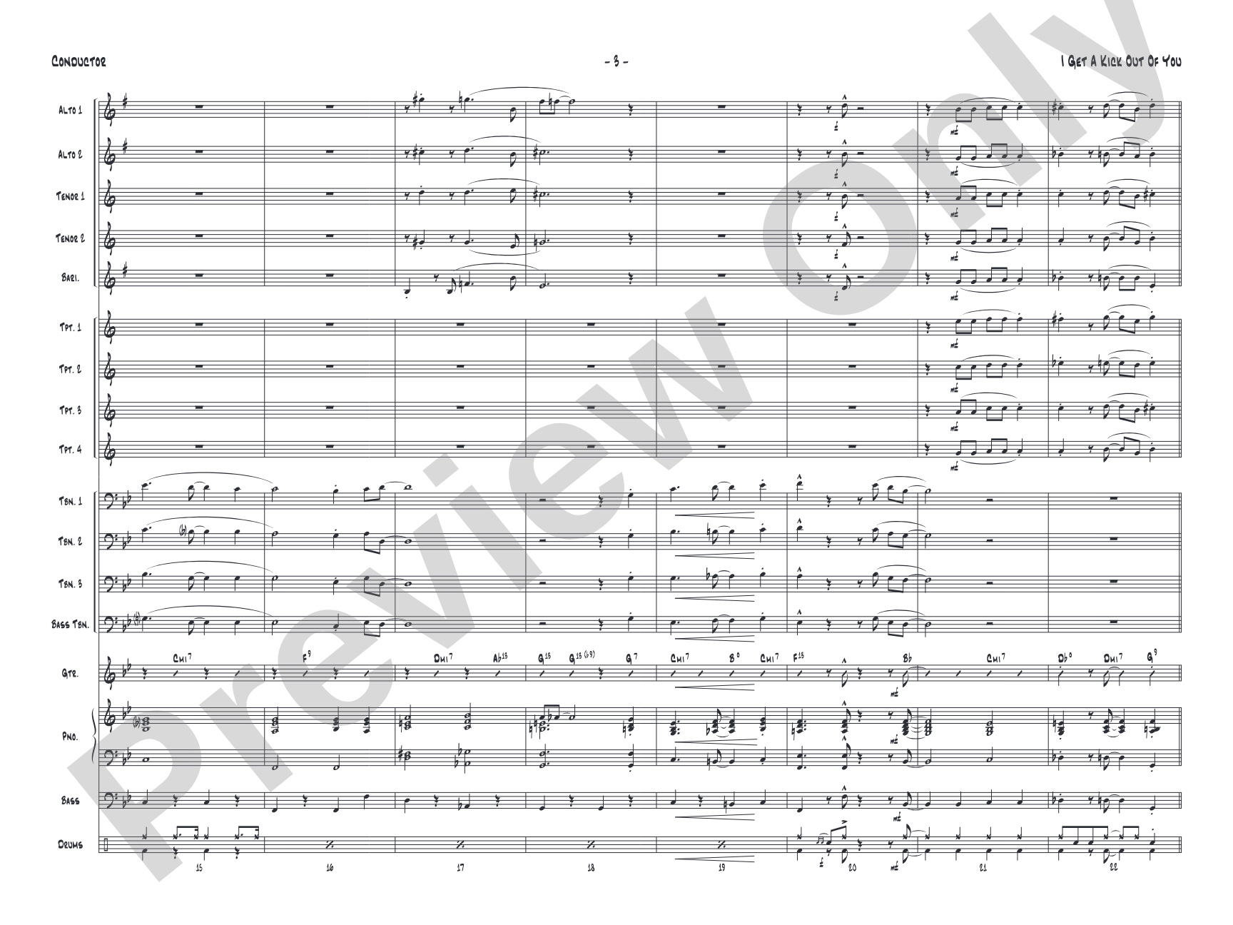 I Get a Kick Out of You: Jazz Ensemble Conductor Score & Parts