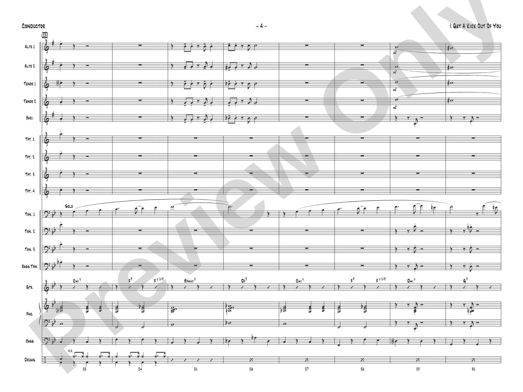 I Get a Kick Out of You: Jazz Ensemble Conductor Score & Parts