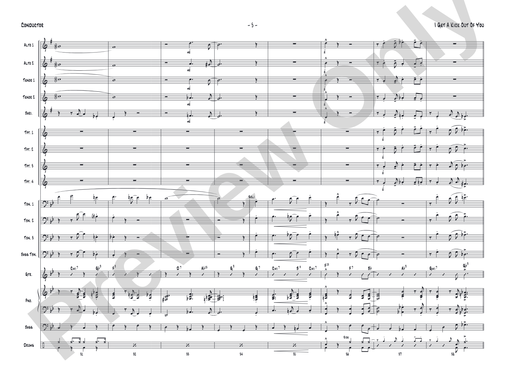 I Get a Kick Out of You: Jazz Ensemble Conductor Score & Parts