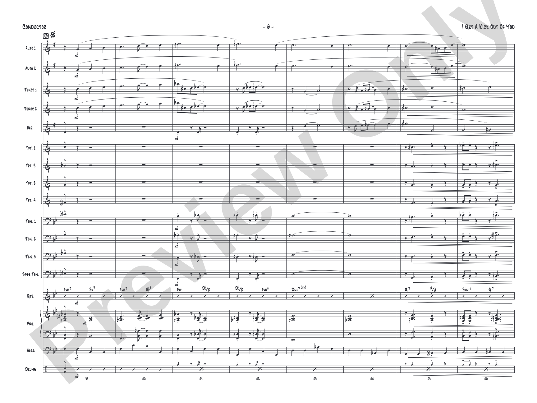 I Get a Kick Out of You: Jazz Ensemble Conductor Score & Parts