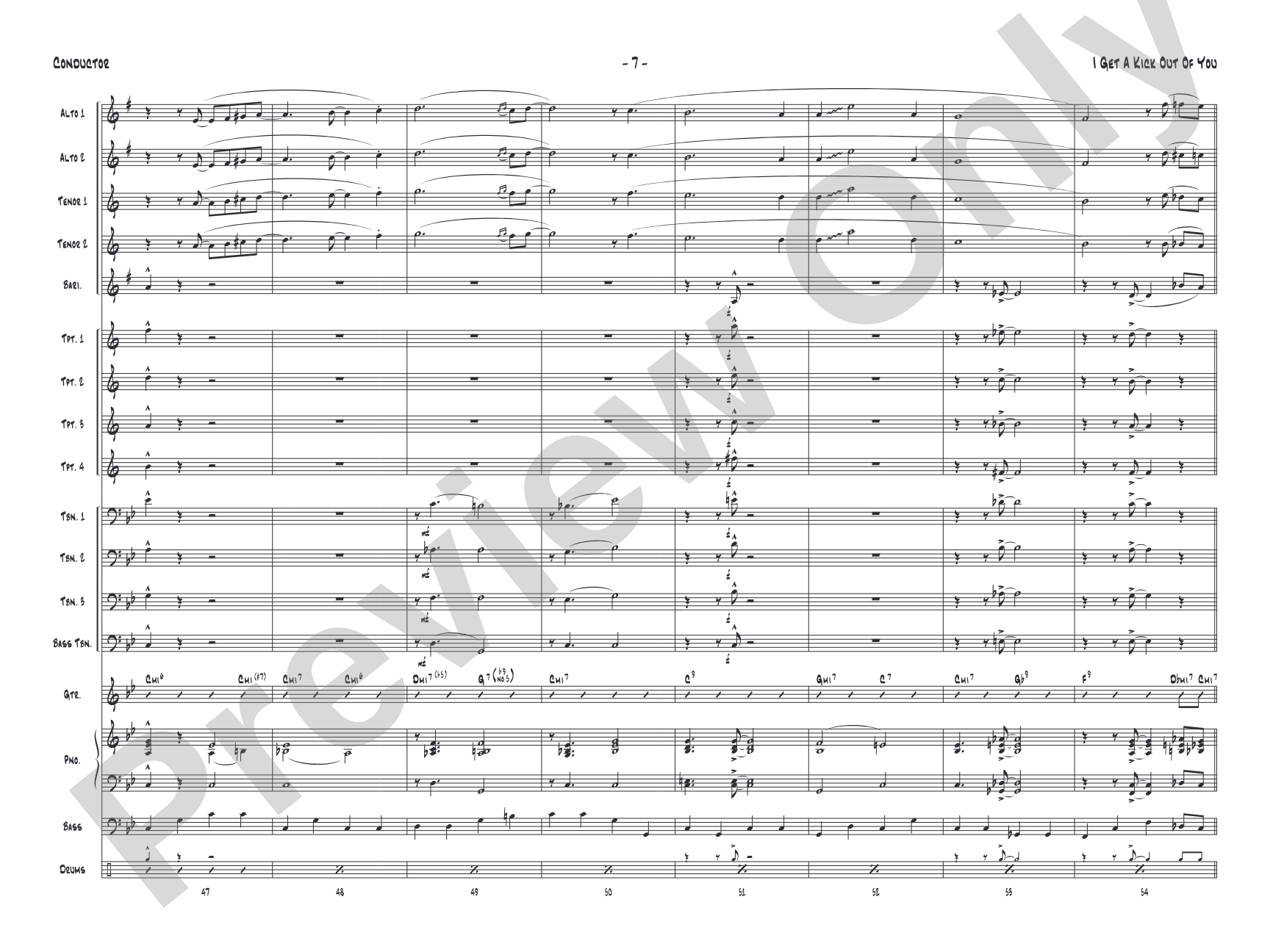 I Get a Kick Out of You: Jazz Ensemble Conductor Score & Parts