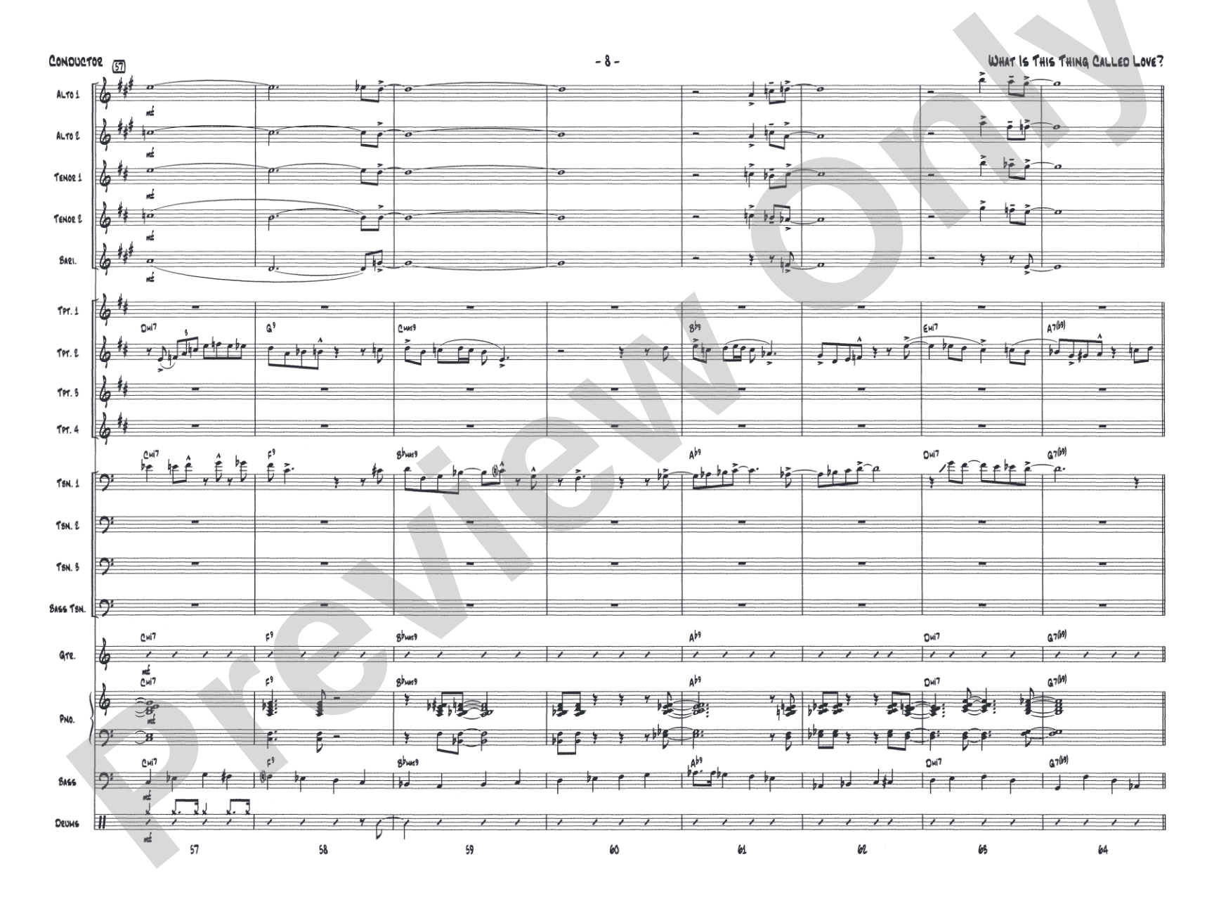 What Is This Thing Called Love?: Jazz Ensemble Conductor Score & Parts