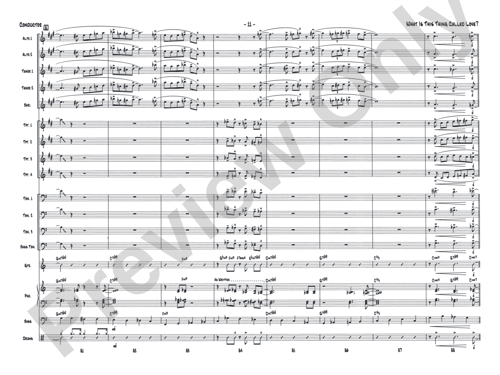 What Is This Thing Called Love?: Jazz Ensemble Conductor Score & Parts