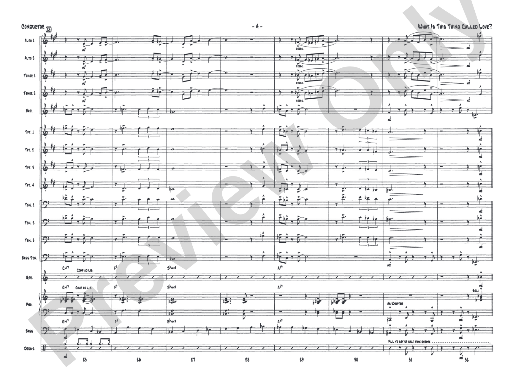 What Is This Thing Called Love?: Jazz Ensemble Conductor Score & Parts