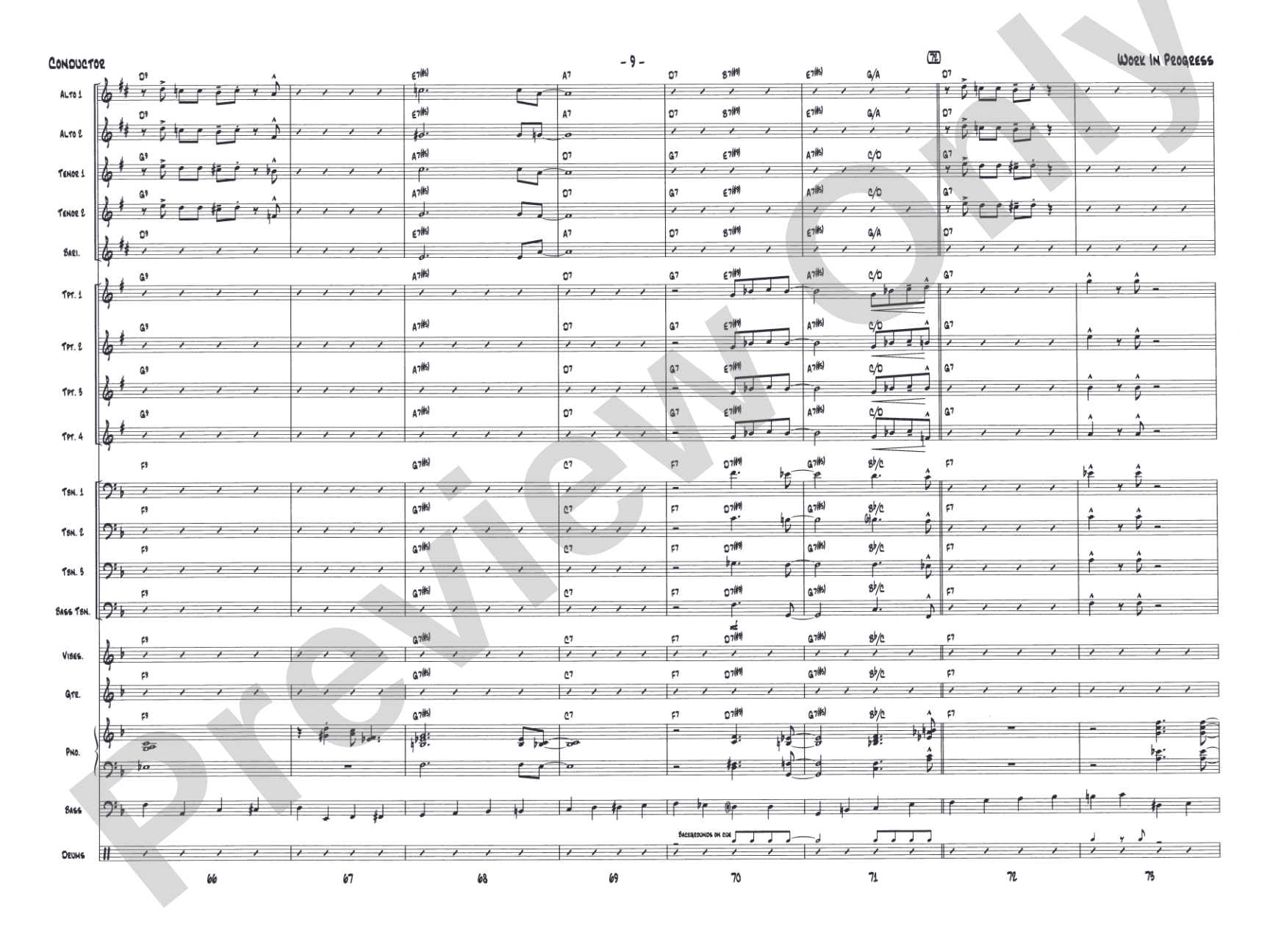 Work in Progress: Jazz Ensemble Conductor Score & Parts