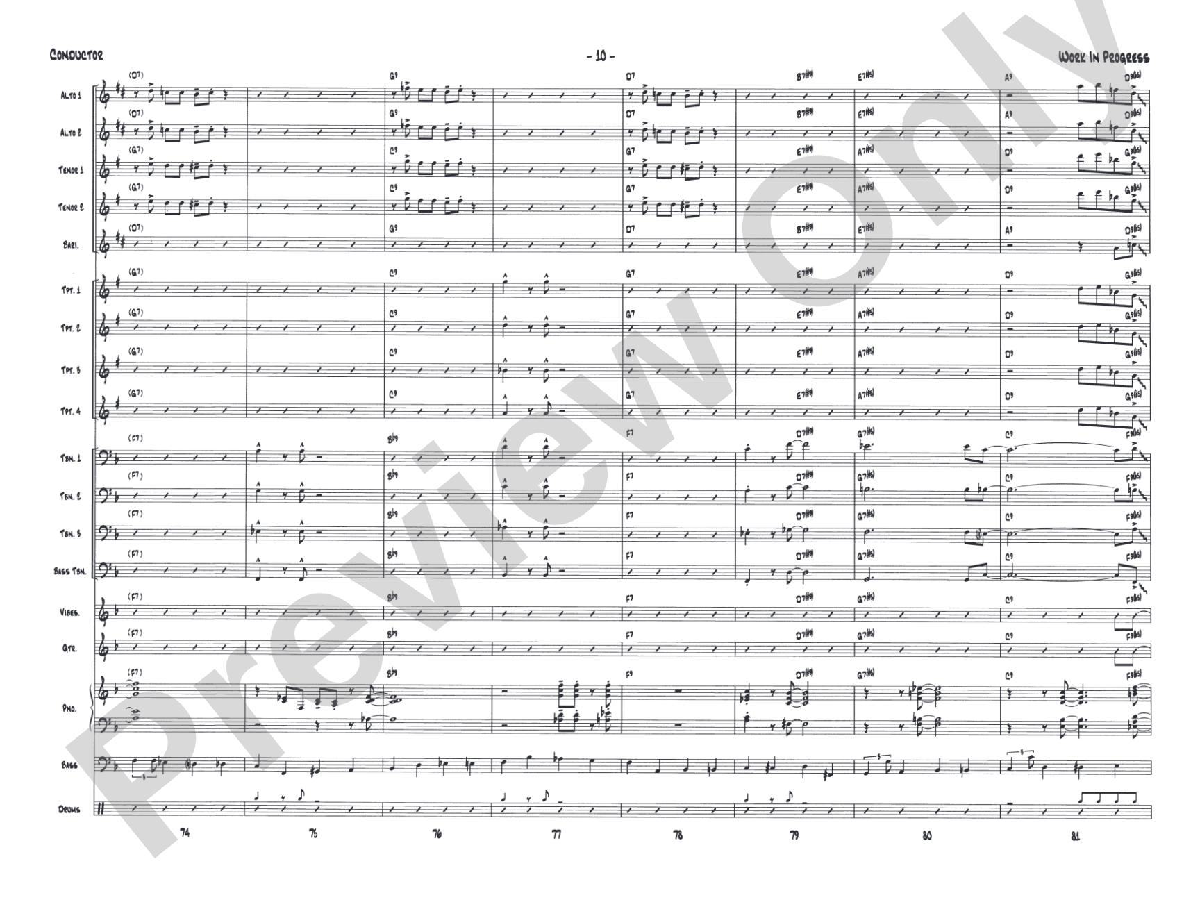 Work in Progress: Jazz Ensemble Conductor Score & Parts