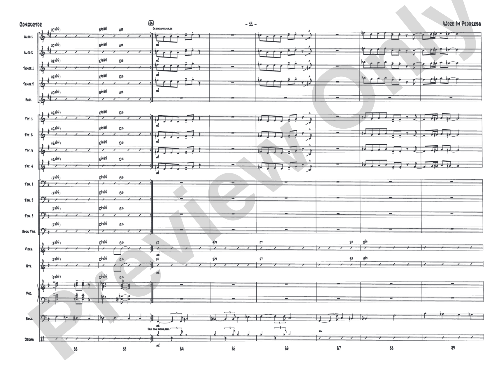 Work in Progress: Jazz Ensemble Conductor Score & Parts