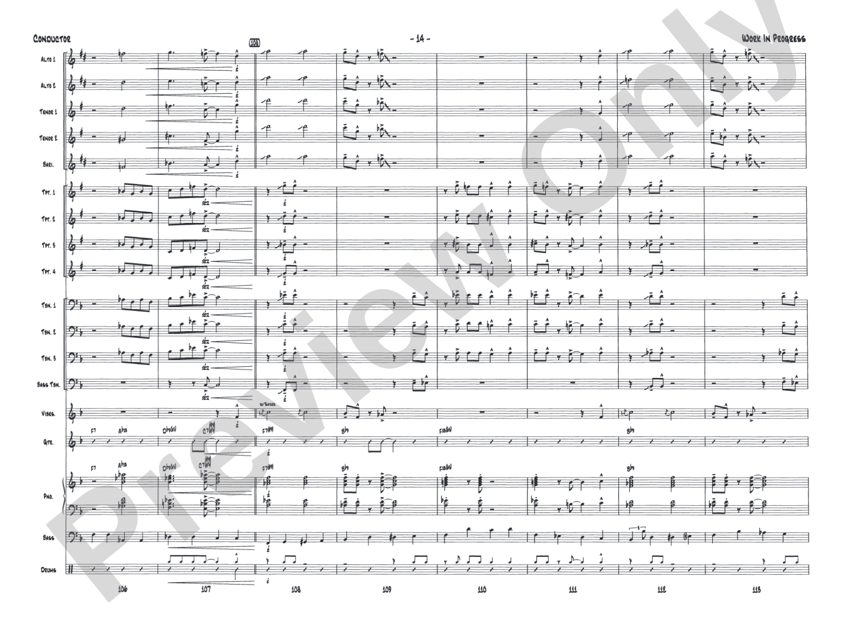 Work in Progress: Jazz Ensemble Conductor Score & Parts