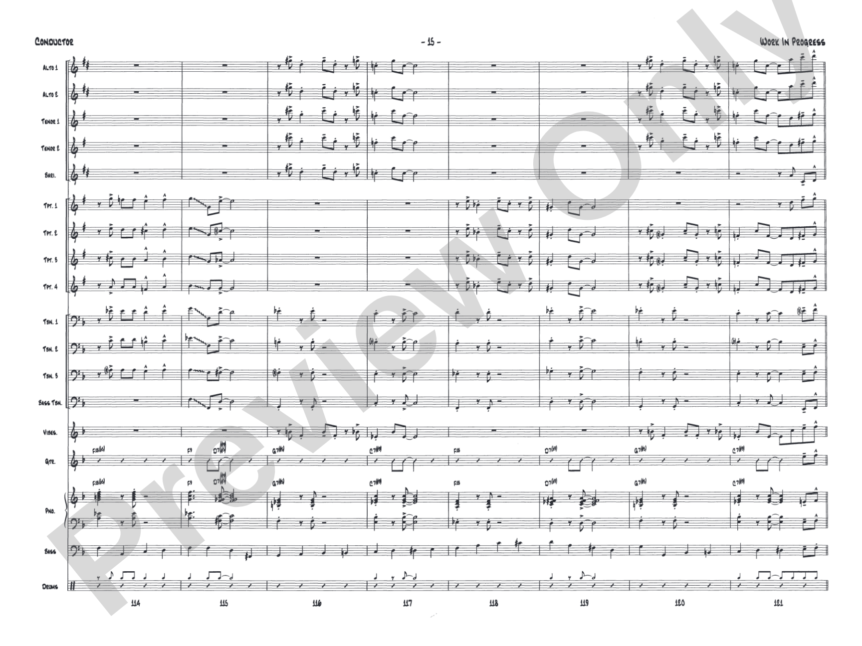 Work in Progress: Jazz Ensemble Conductor Score & Parts