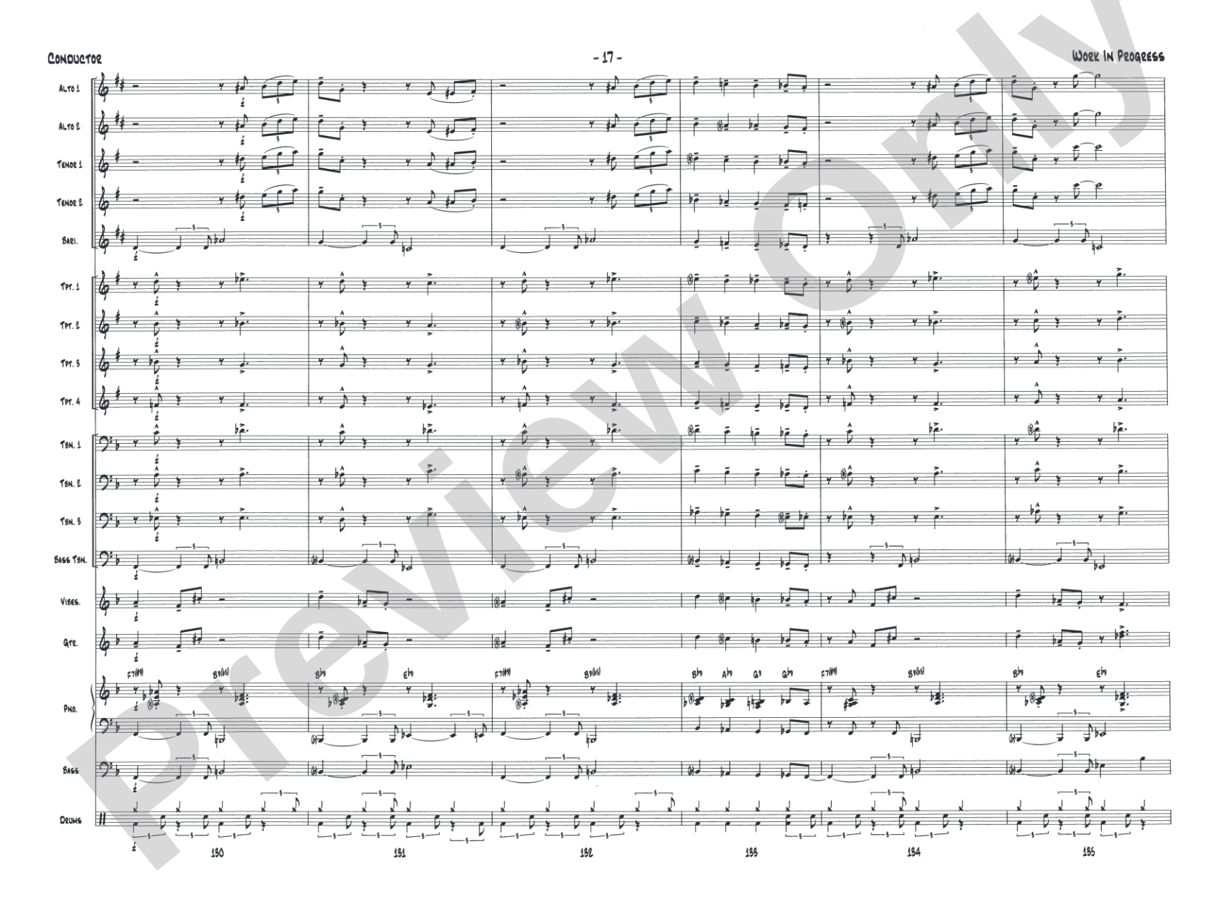 Work in Progress: Jazz Ensemble Conductor Score & Parts