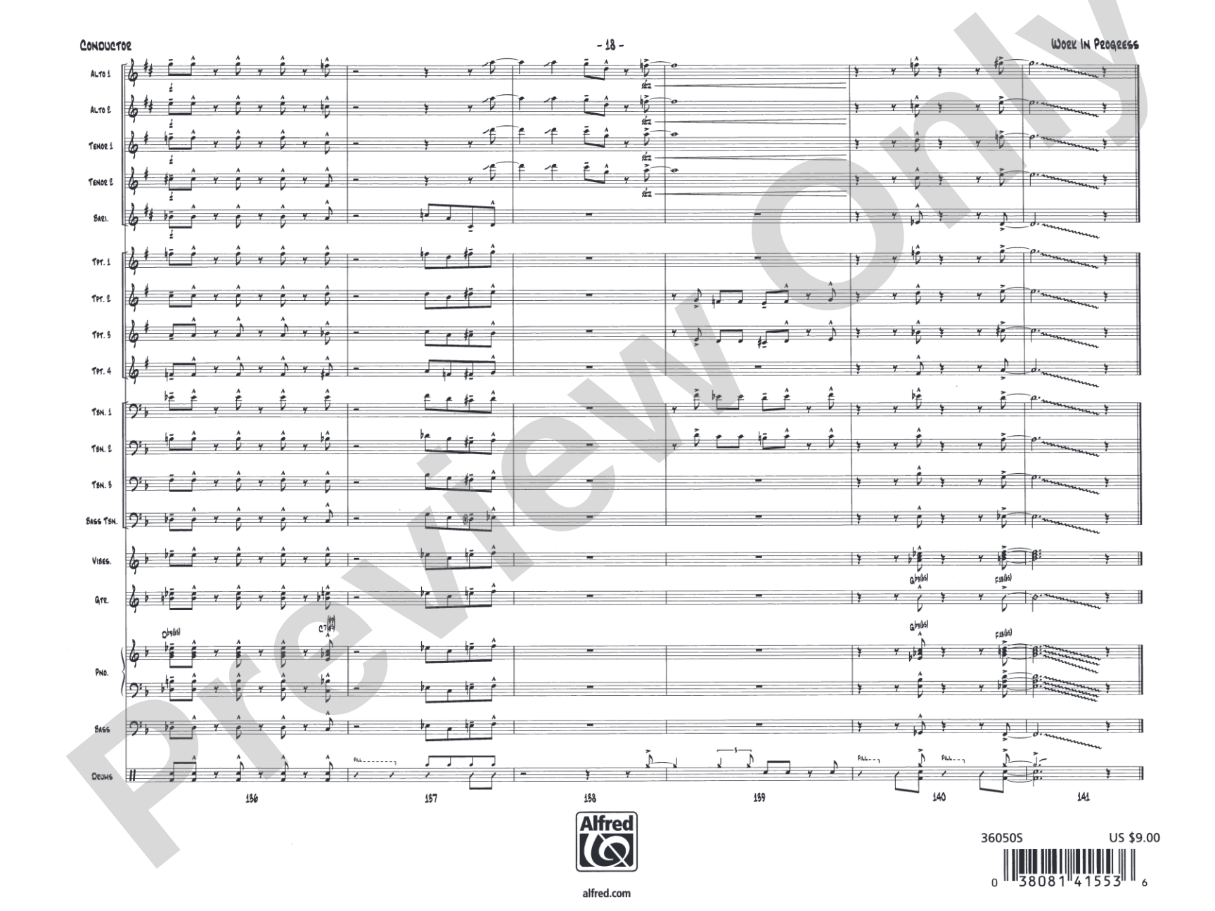 Work in Progress: Jazz Ensemble Conductor Score & Parts