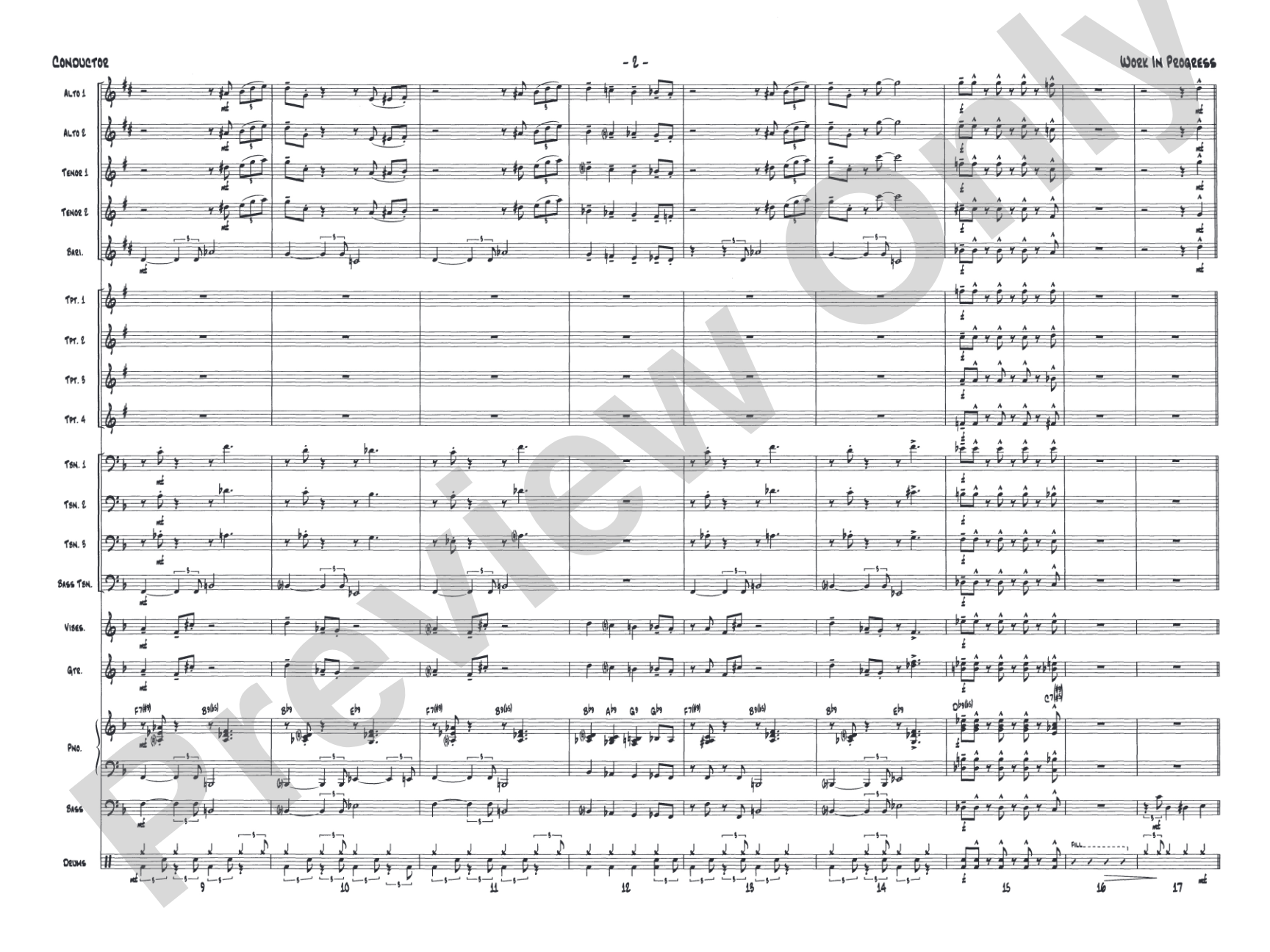 Work in Progress: Jazz Ensemble Conductor Score & Parts