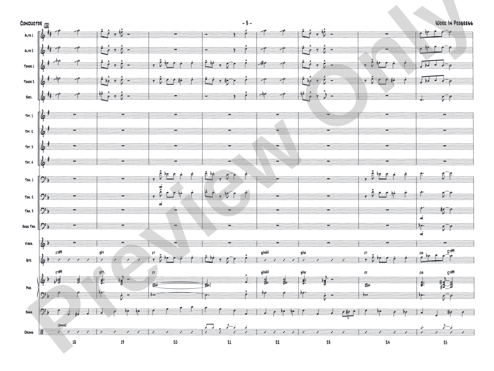 Work in Progress: Jazz Ensemble Conductor Score & Parts