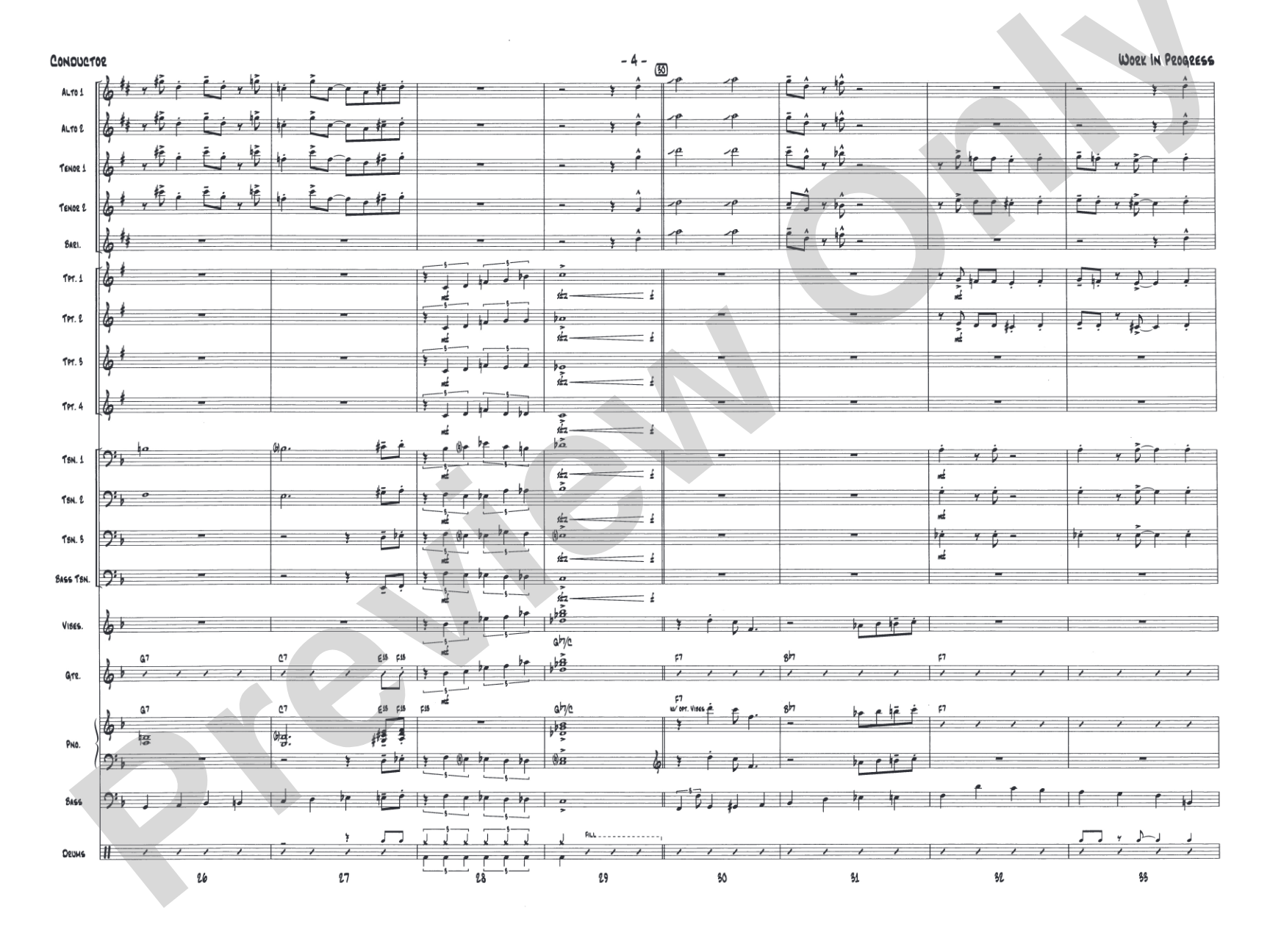 Work in Progress: Jazz Ensemble Conductor Score & Parts