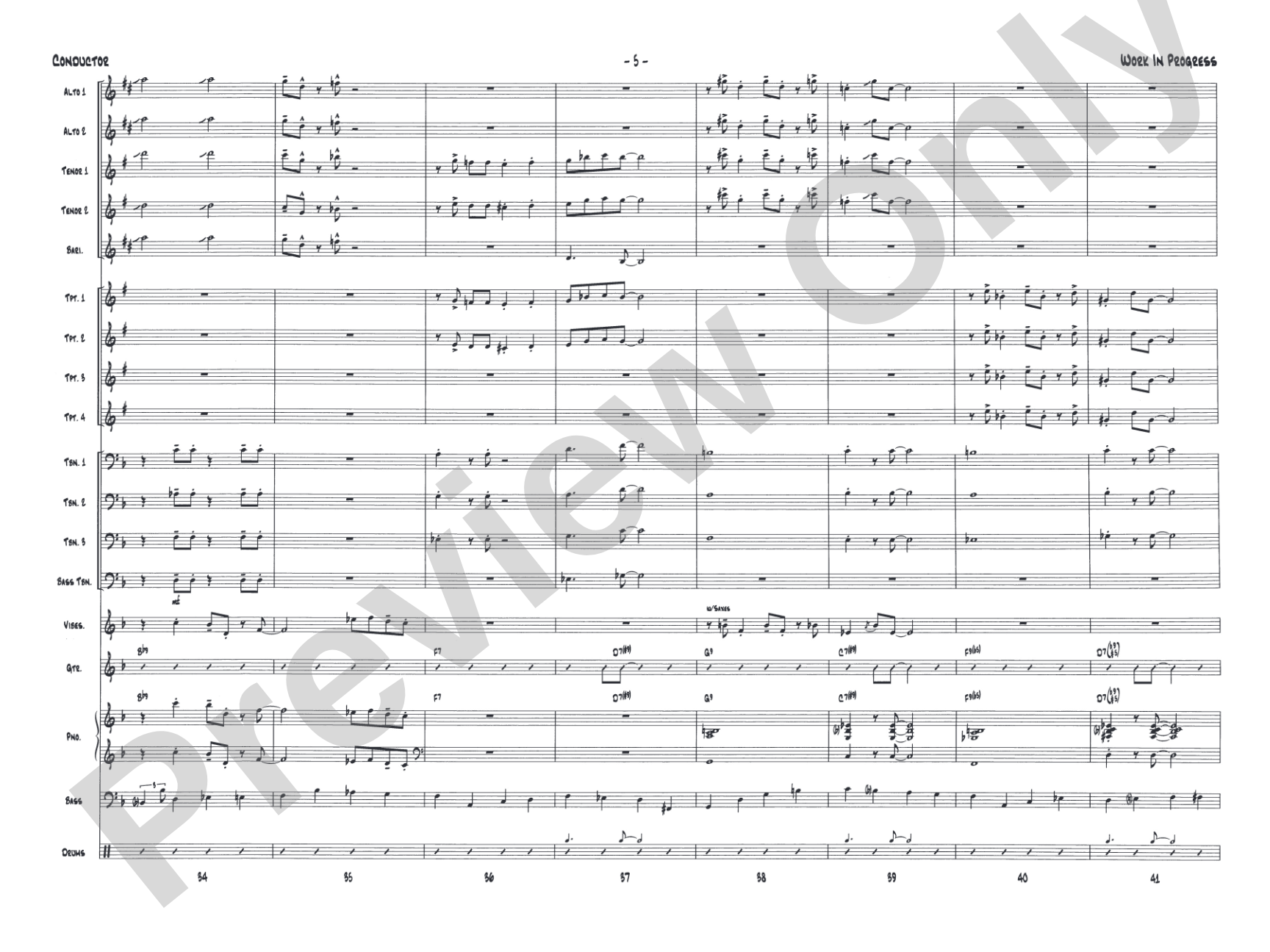 Work in Progress: Jazz Ensemble Conductor Score & Parts