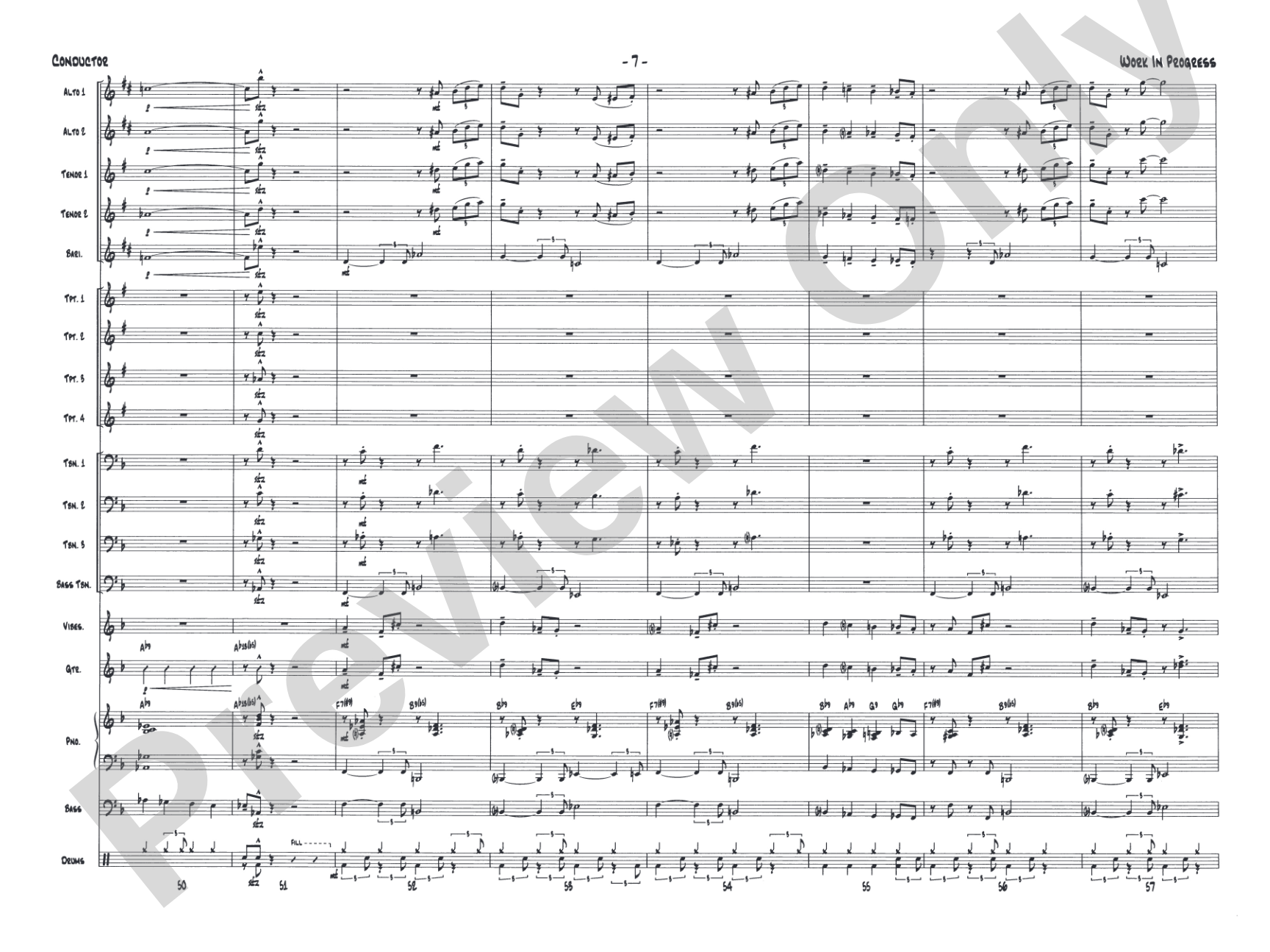 Work in Progress: Jazz Ensemble Conductor Score & Parts