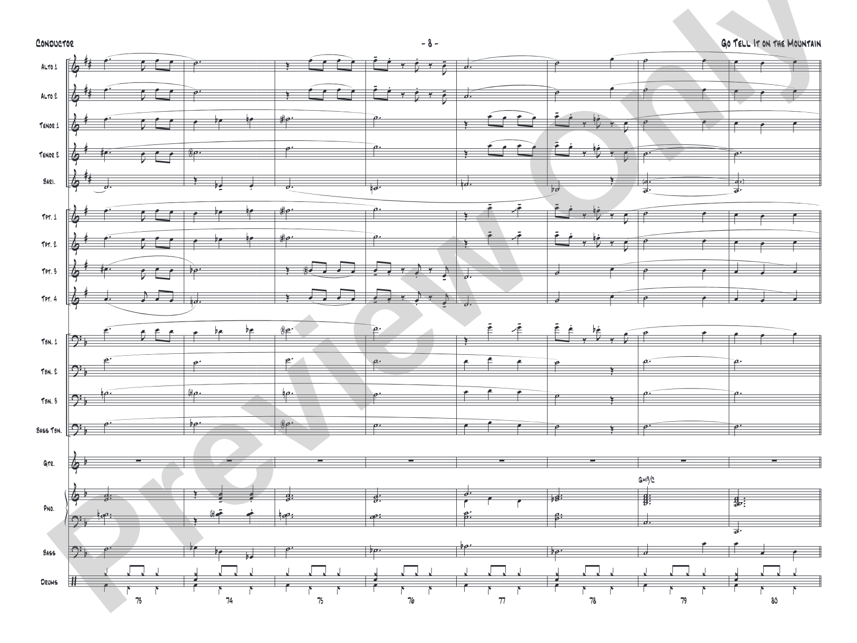Go Tell It on the Mountain: Jazz Ensemble Conductor Score & Parts