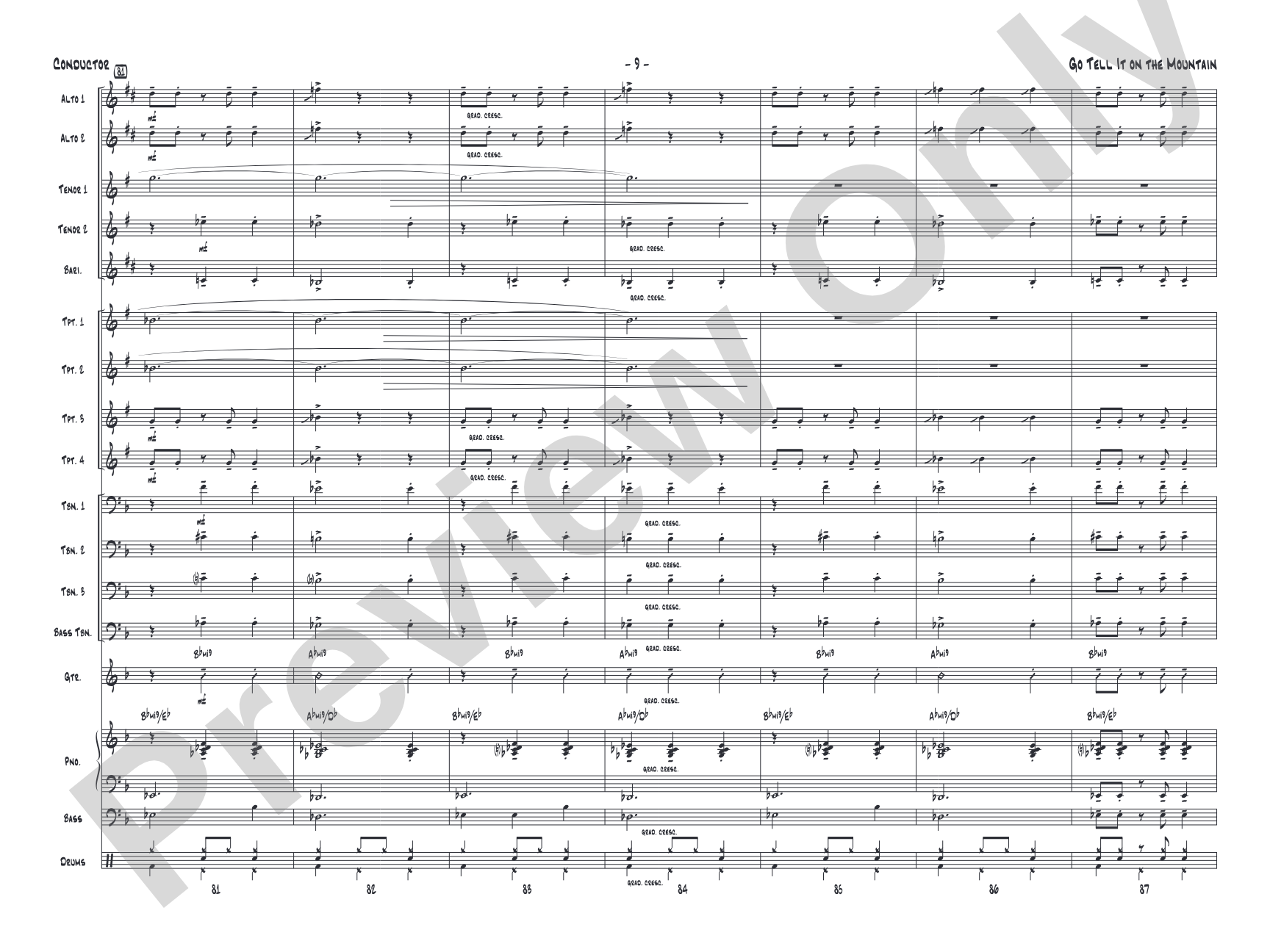 Go Tell It on the Mountain: Jazz Ensemble Conductor Score & Parts