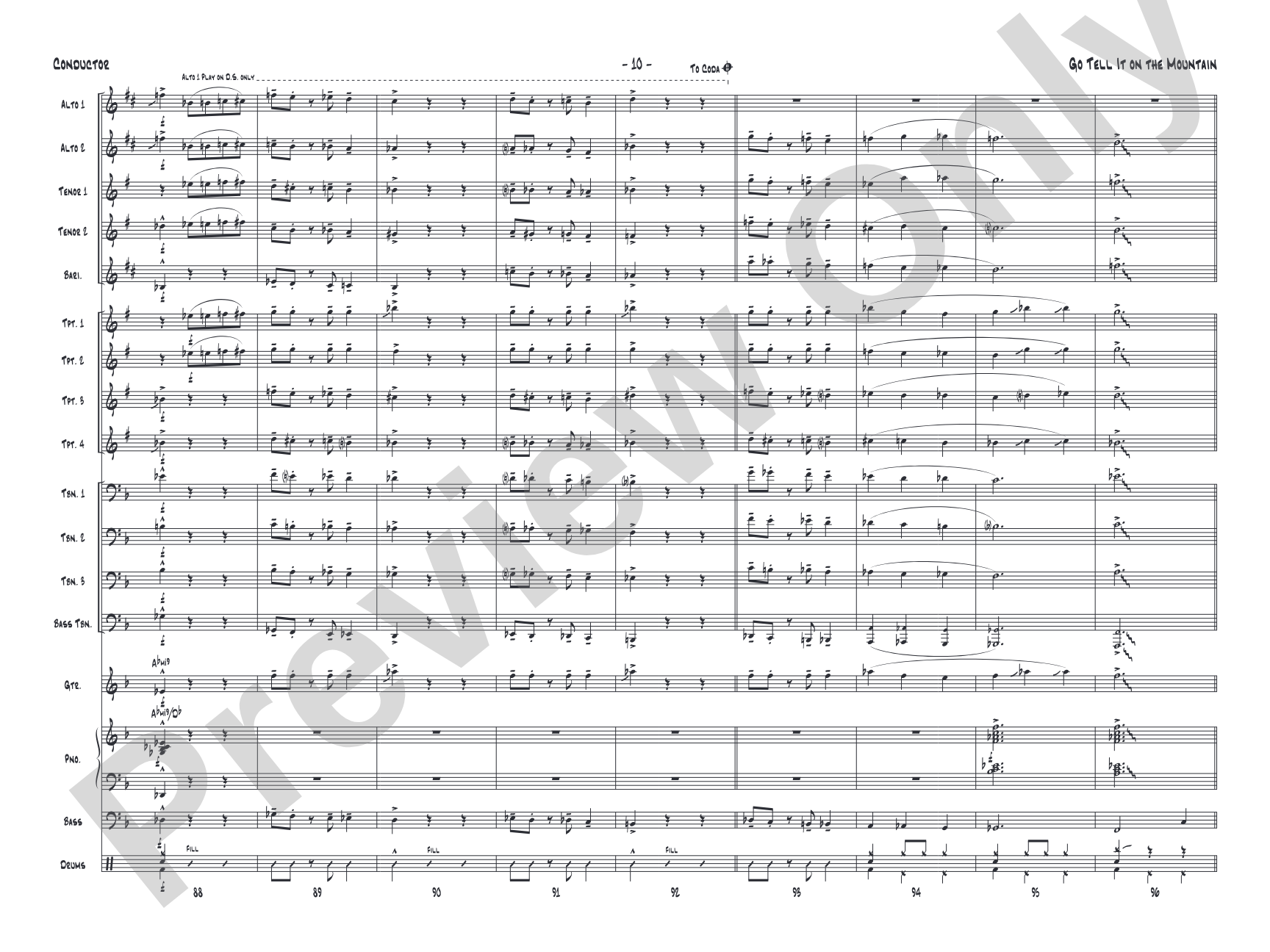 Go Tell It on the Mountain: Jazz Ensemble Conductor Score & Parts