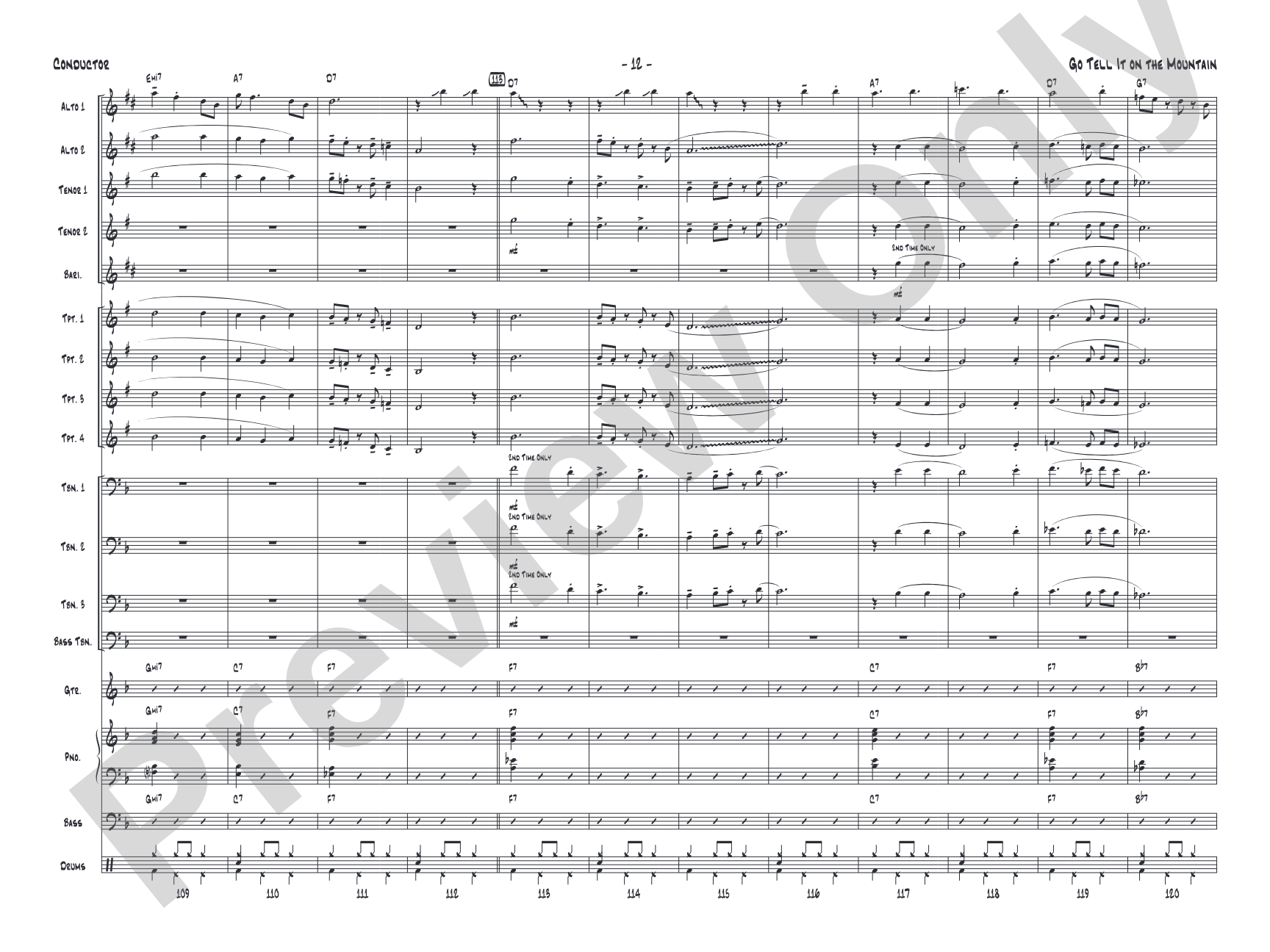 Go Tell It on the Mountain: Jazz Ensemble Conductor Score & Parts