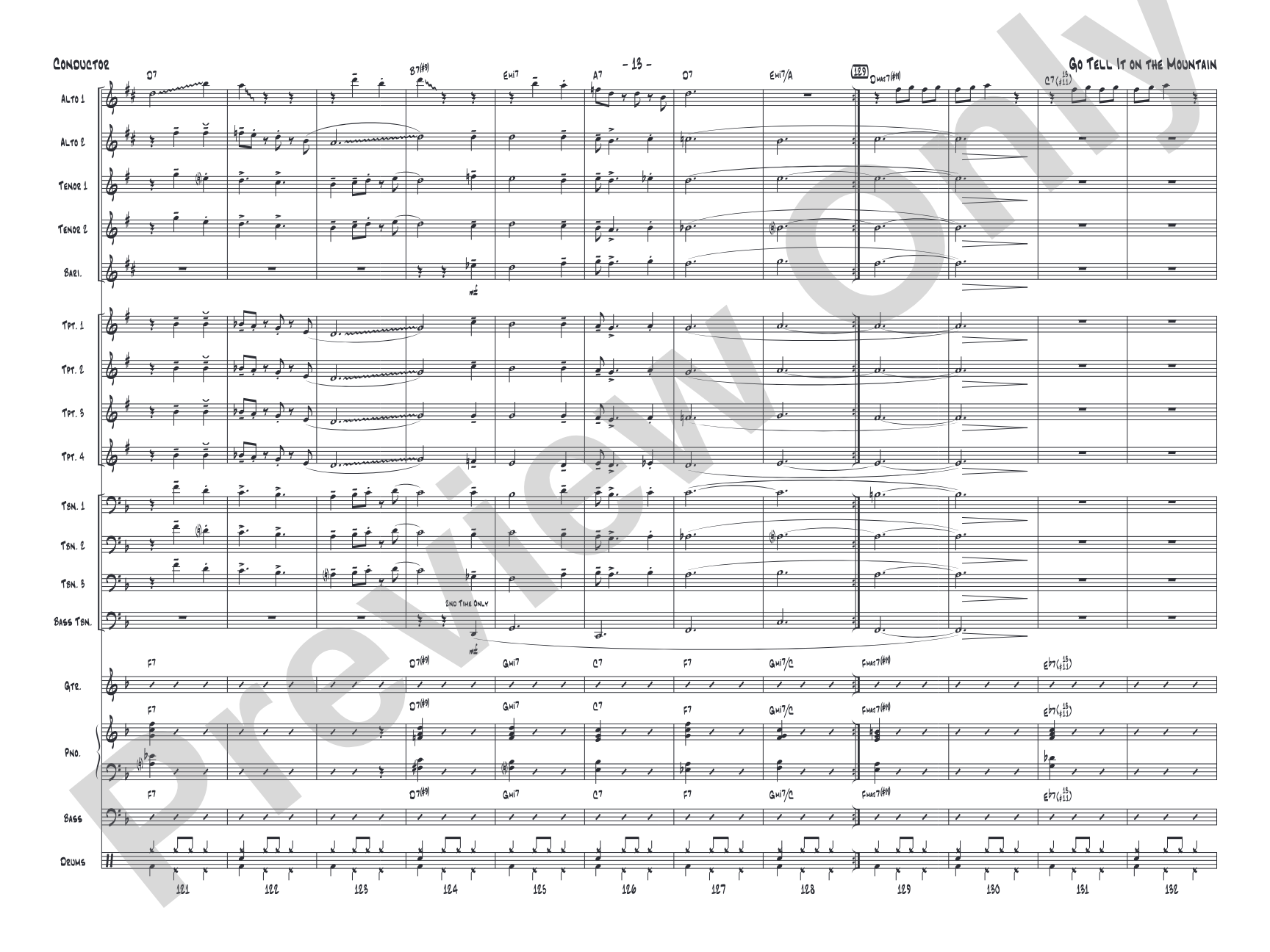 Go Tell It on the Mountain: Jazz Ensemble Conductor Score & Parts