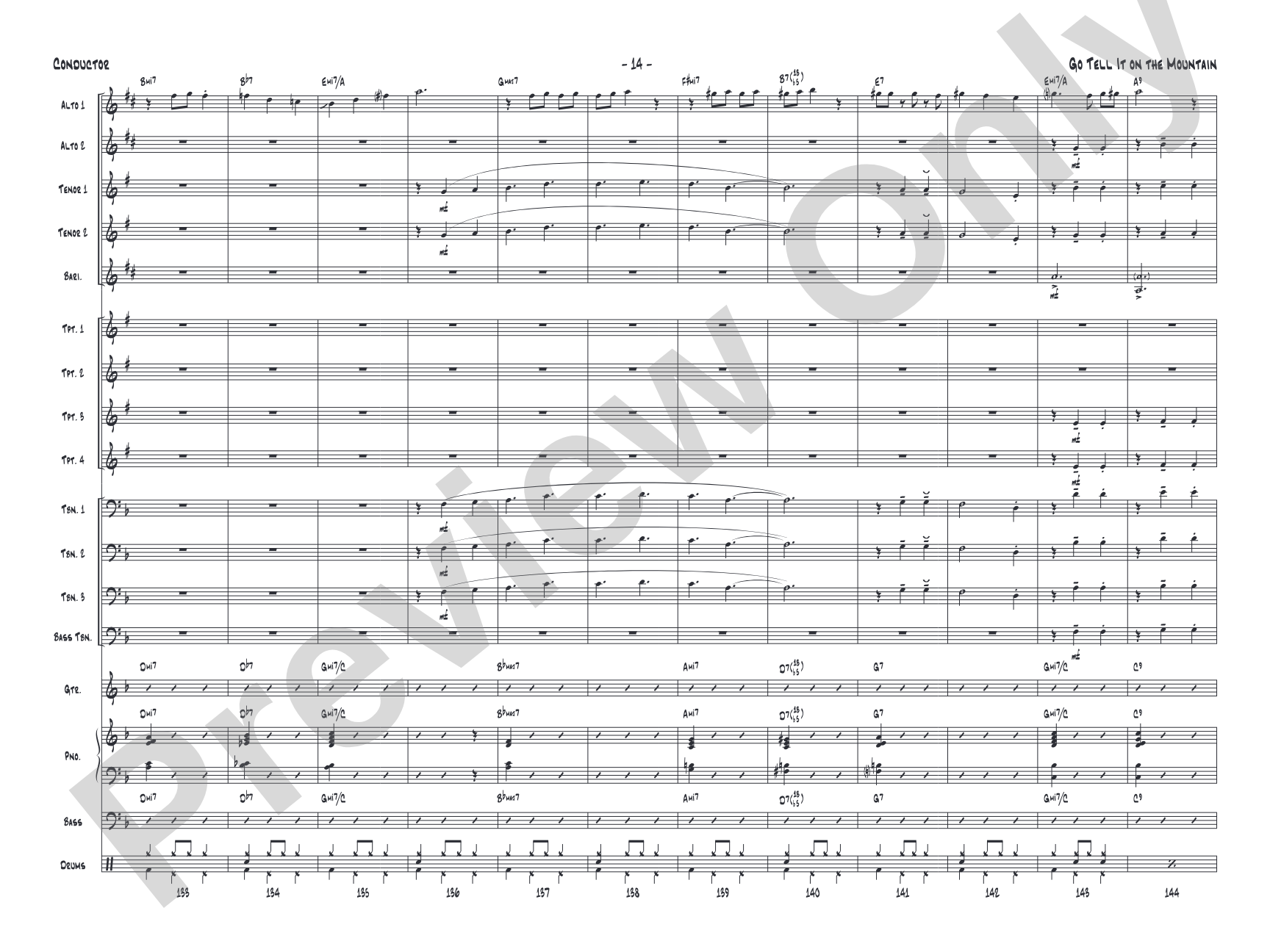 Go Tell It on the Mountain: Jazz Ensemble Conductor Score & Parts