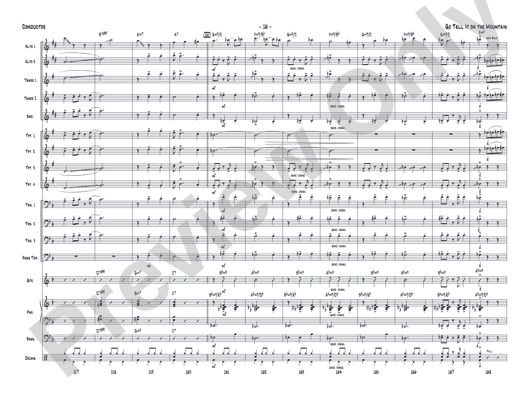 Go Tell It on the Mountain: Jazz Ensemble Conductor Score & Parts