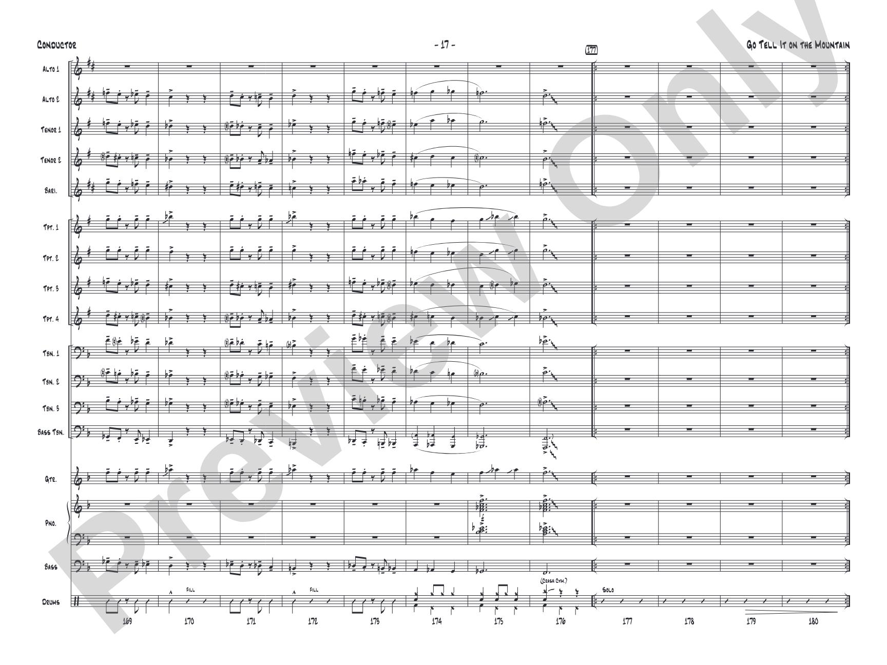 Go Tell It on the Mountain: Jazz Ensemble Conductor Score & Parts