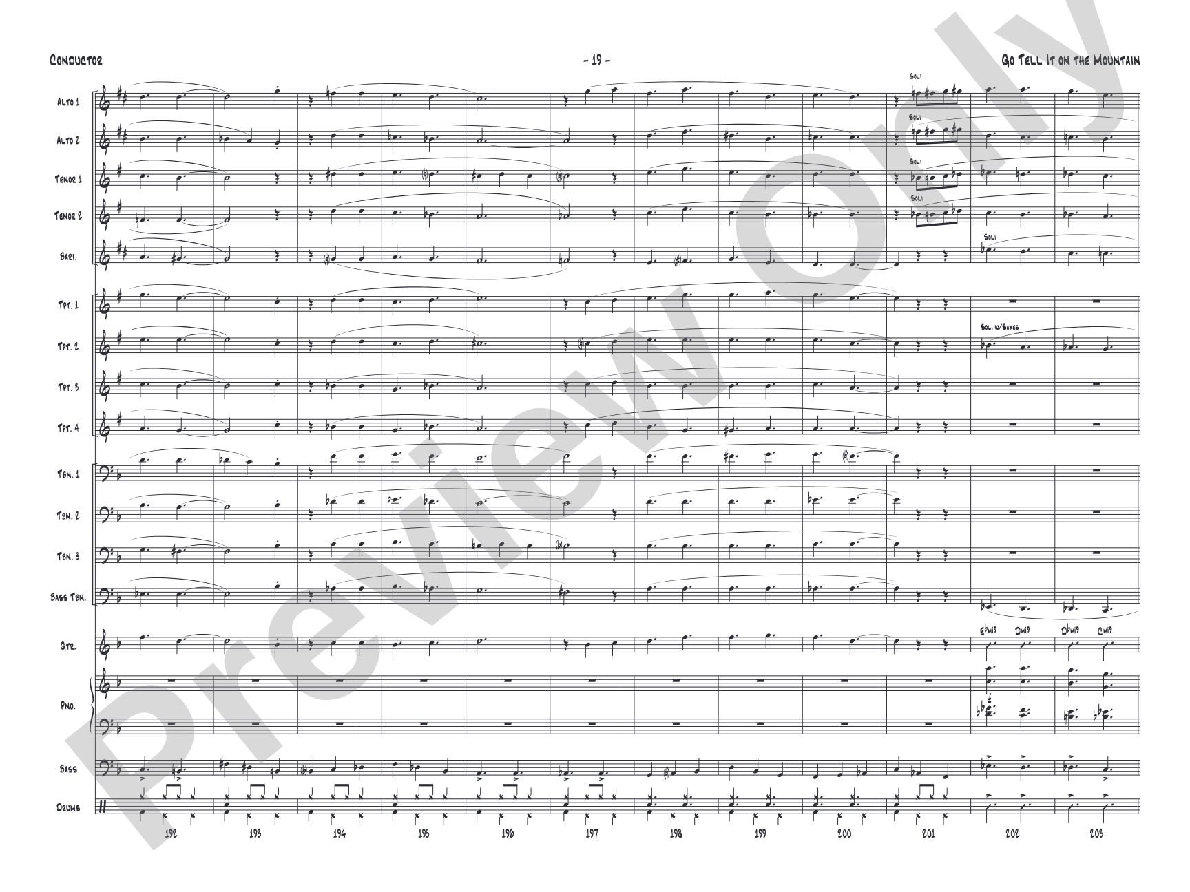 Go Tell It on the Mountain: Jazz Ensemble Conductor Score & Parts