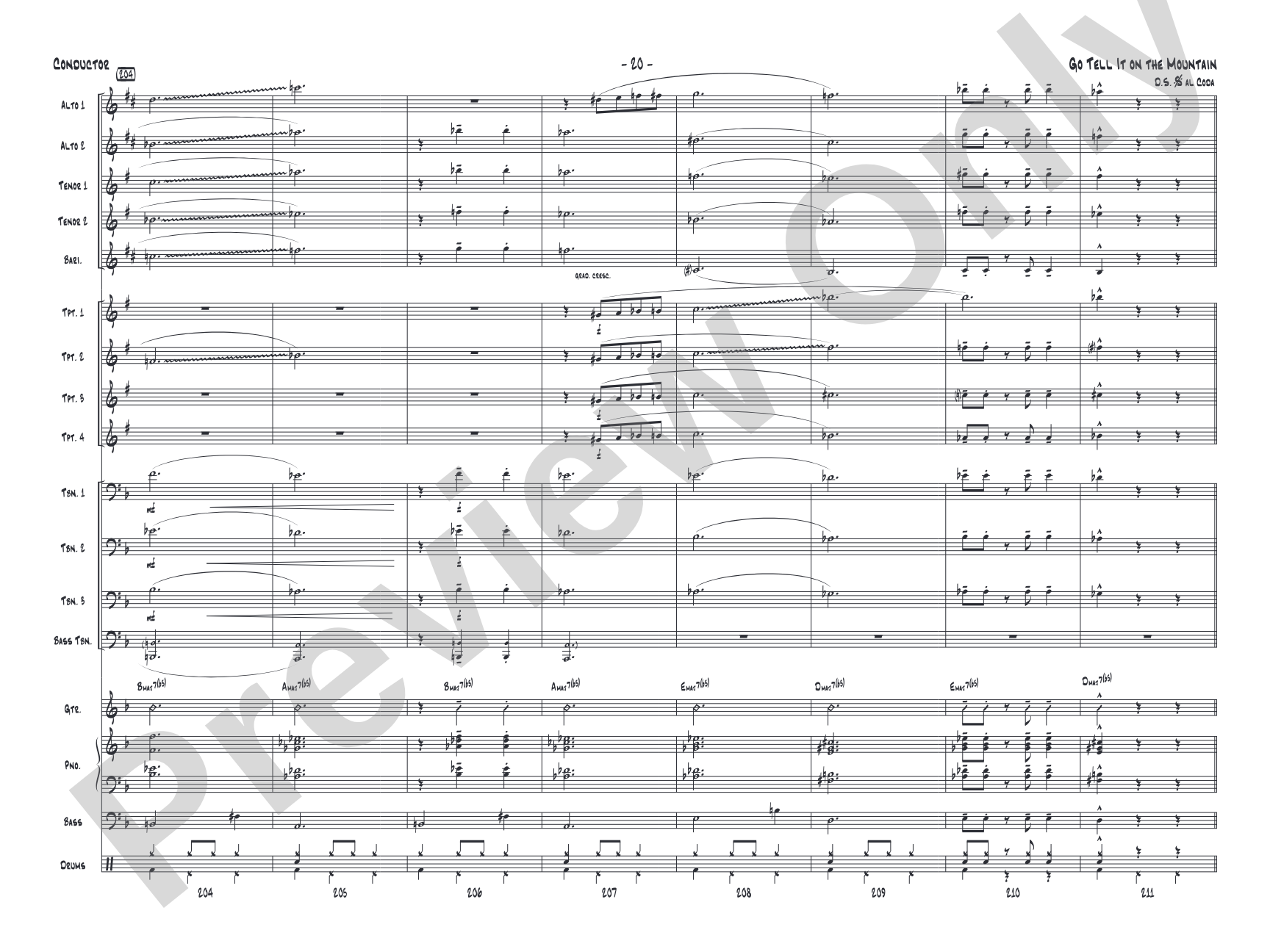 Go Tell It on the Mountain: Jazz Ensemble Conductor Score & Parts