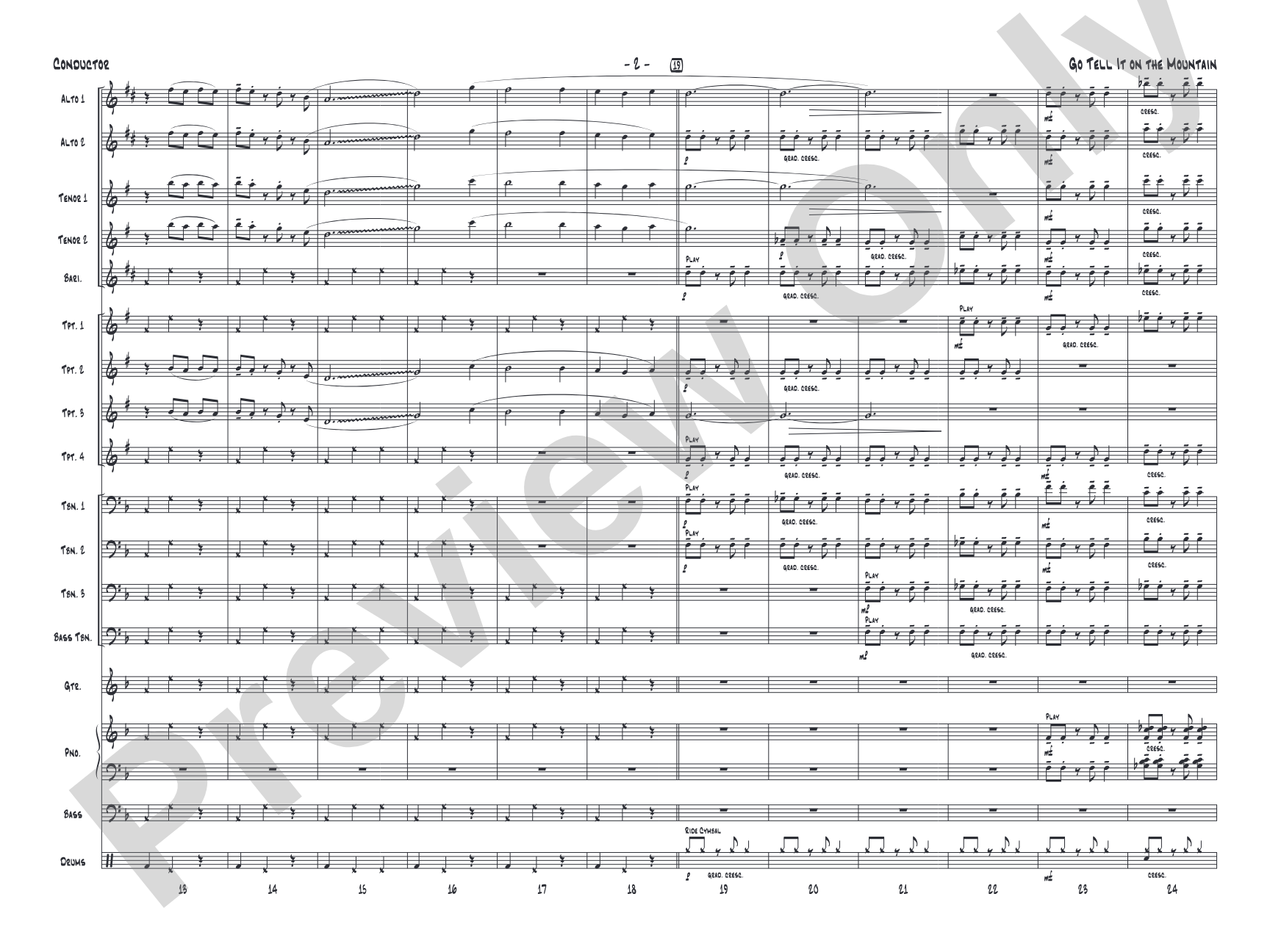 Go Tell It on the Mountain: Jazz Ensemble Conductor Score & Parts