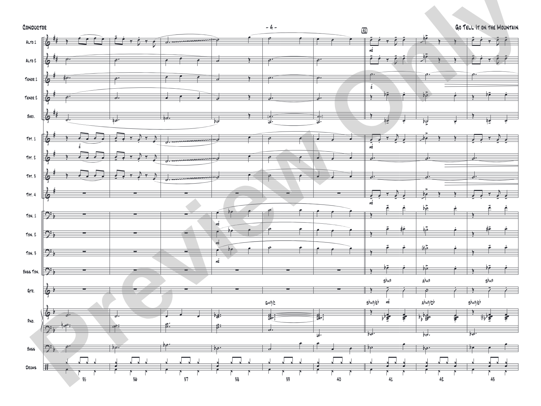 Go Tell It on the Mountain: Jazz Ensemble Conductor Score & Parts