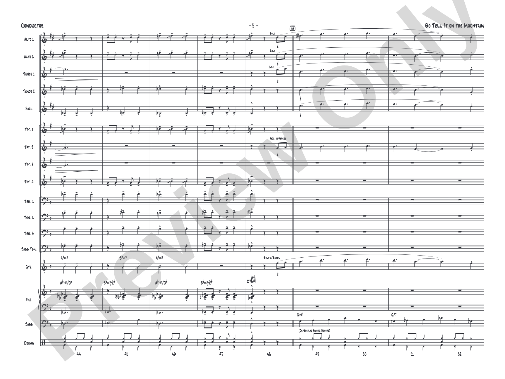 Go Tell It on the Mountain: Jazz Ensemble Conductor Score & Parts