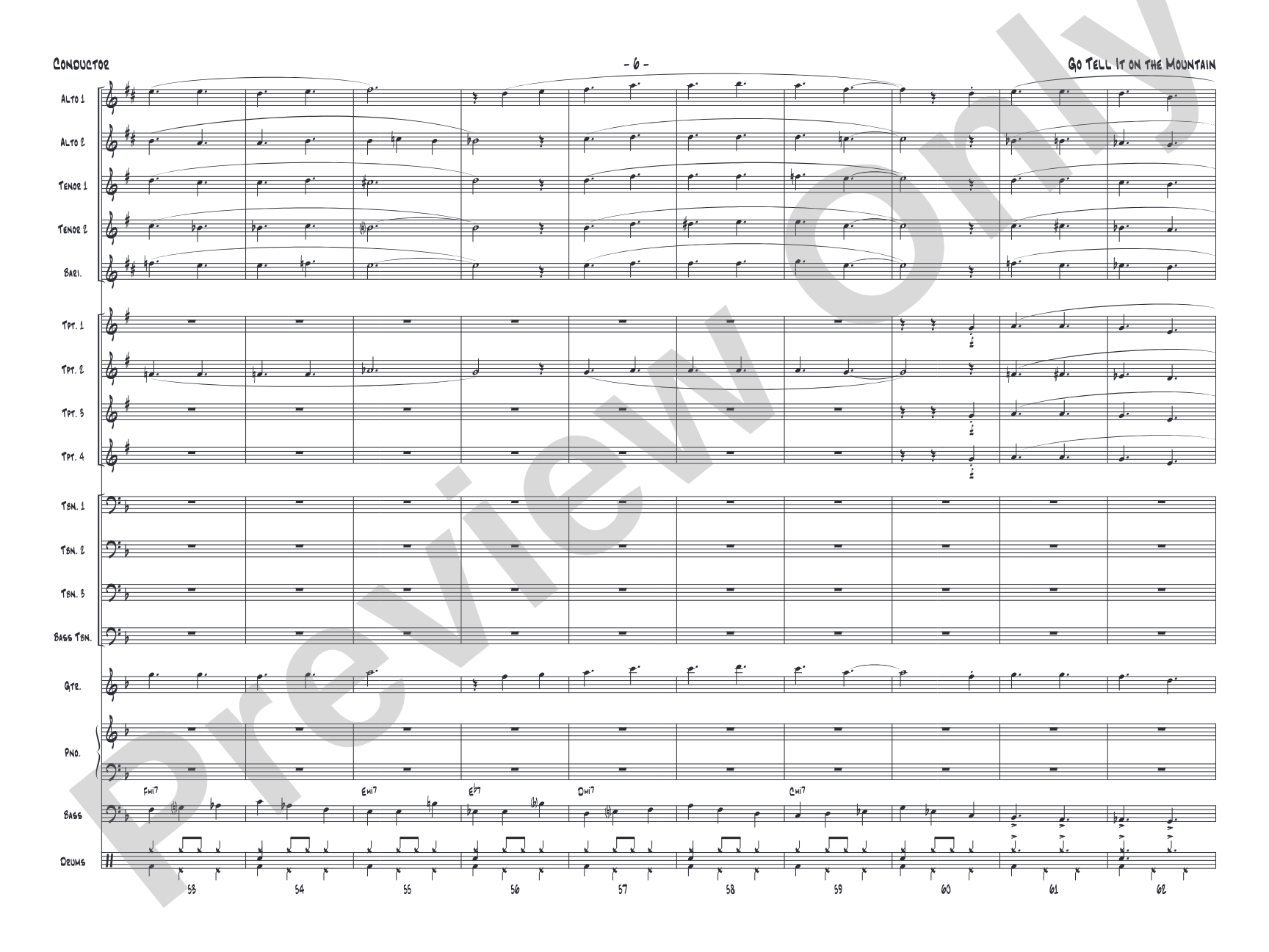 Go Tell It on the Mountain: Jazz Ensemble Conductor Score & Parts