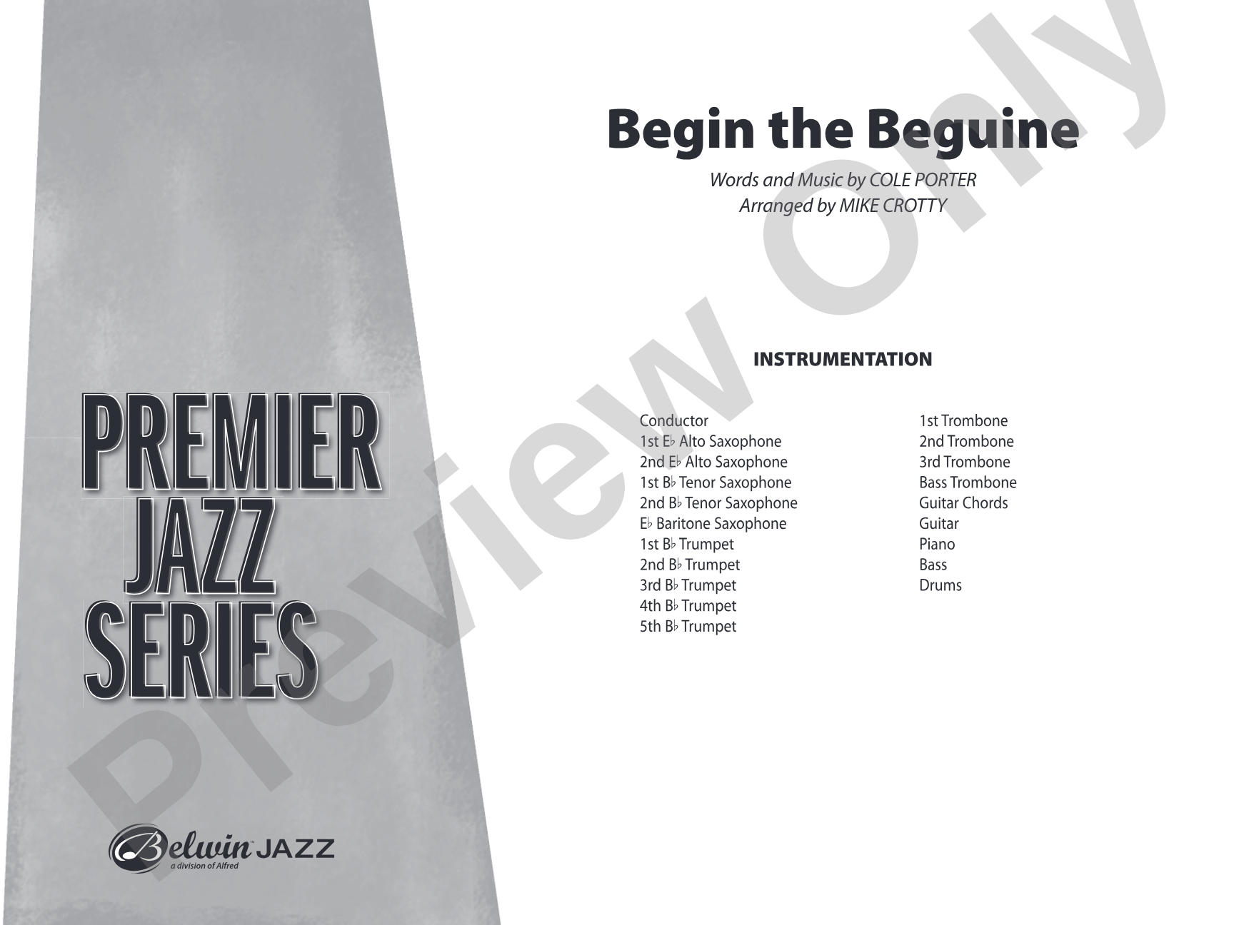 Begin the Beguine: Jazz Ensemble Conductor Score & Parts