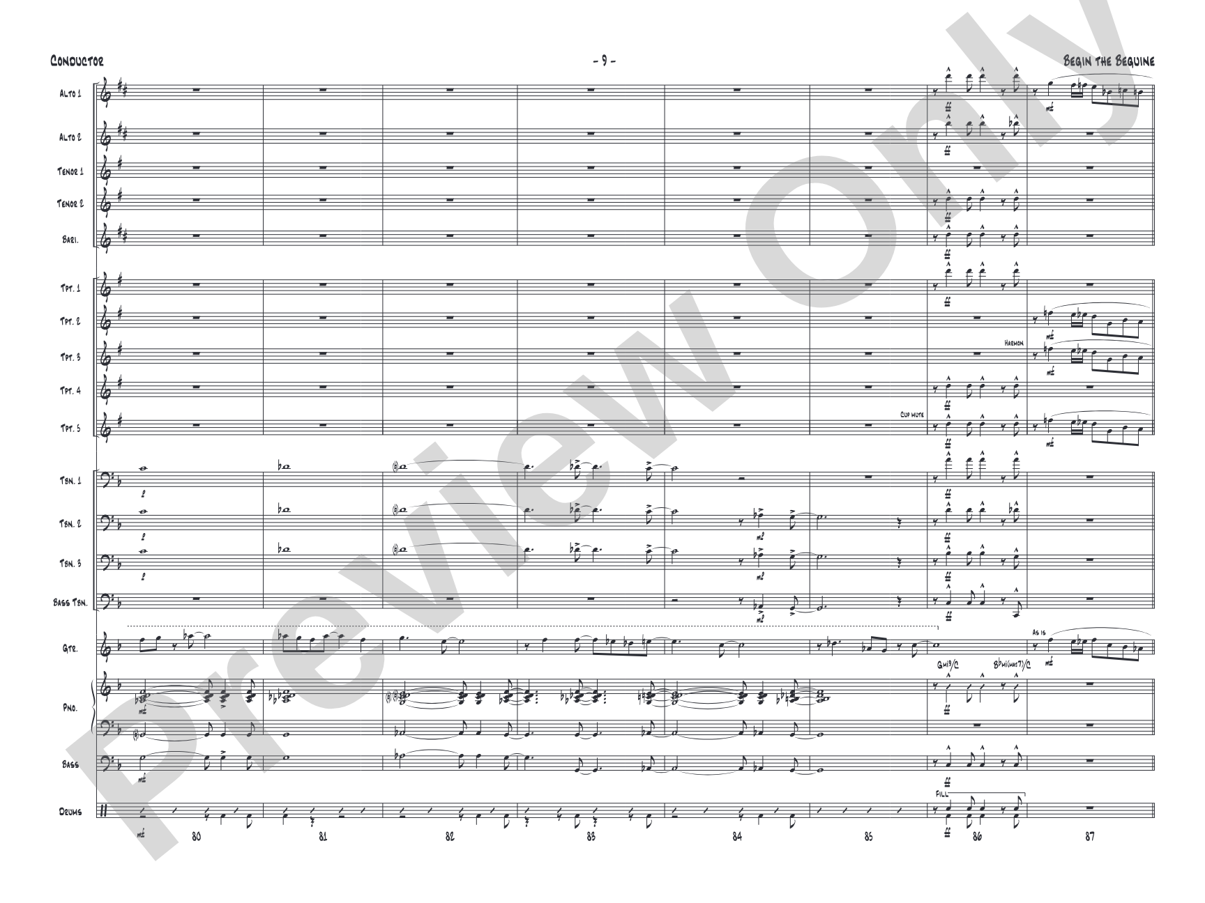Begin the Beguine: Jazz Ensemble Conductor Score & Parts