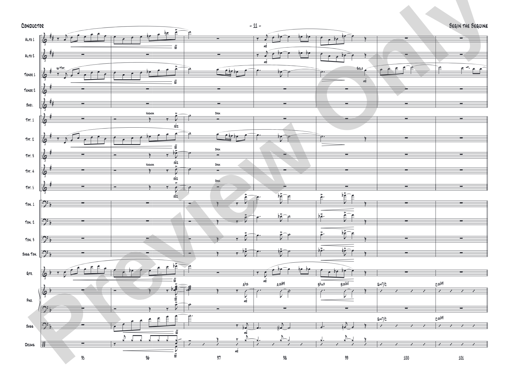 Begin the Beguine: Jazz Ensemble Conductor Score & Parts