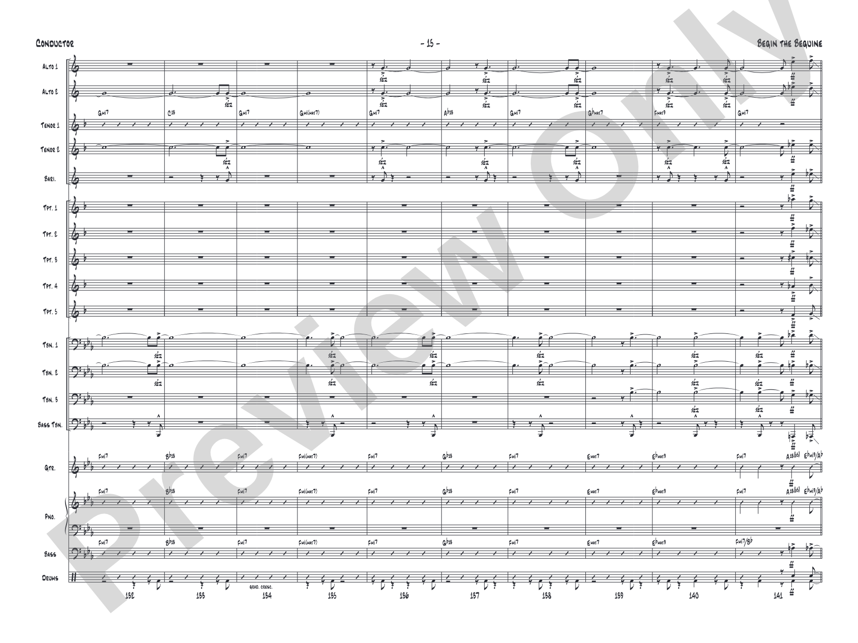 Begin the Beguine: Jazz Ensemble Conductor Score & Parts